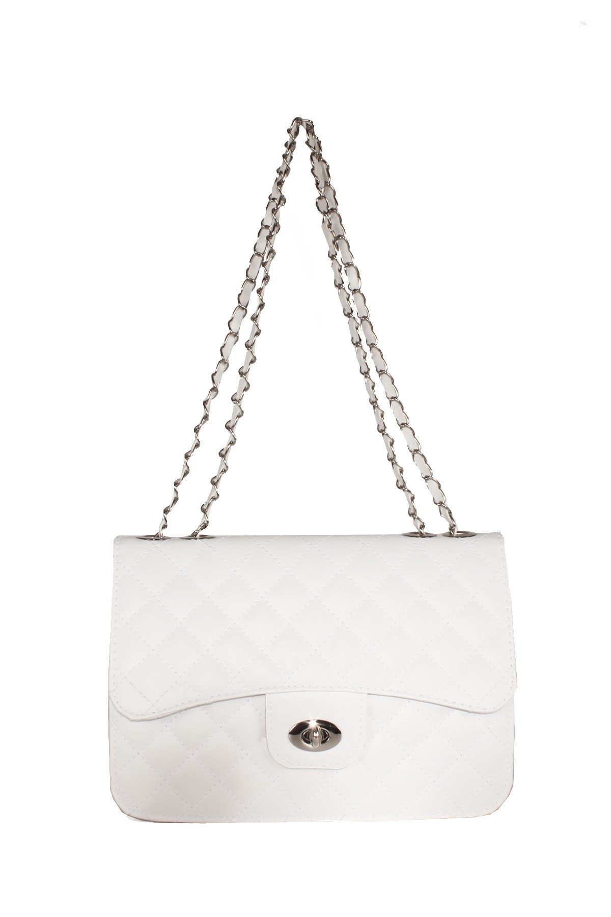 LWE20601-BTalhaLuwwe Bag'sKadın Nakışlı Çift Bölmeli Zincirli Deri Askı Omuz Çantası (20601)