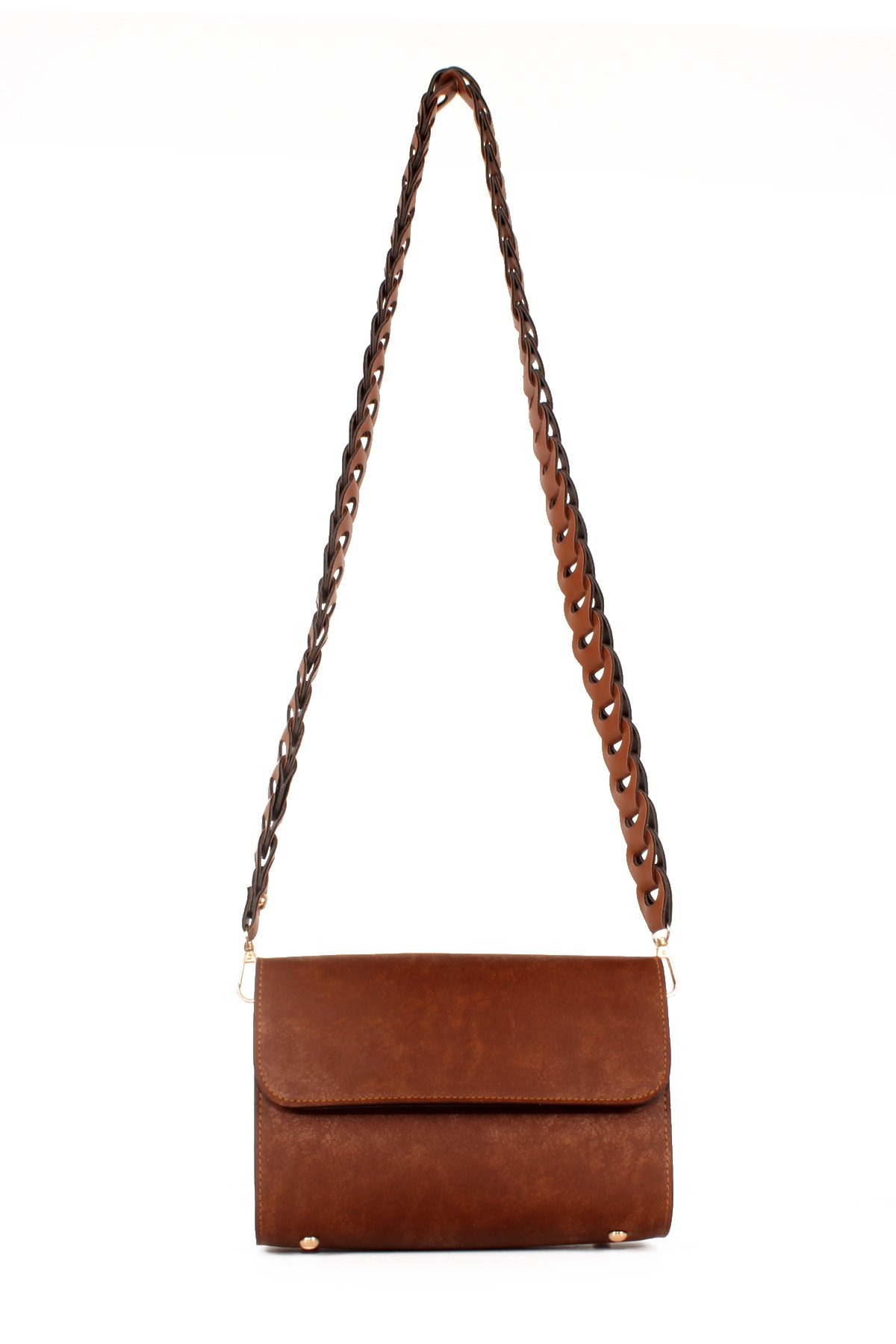 LWE10577-STalhaLuwwe Bag'sKadın Nubuk Dokulu Özel Örgü Askılı Omuz Çantası (10577)