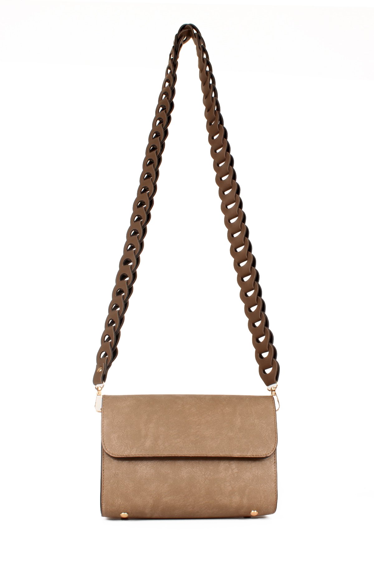 LWE10577-STalhaLuwwe Bag'sKadın Nubuk Dokulu Özel Örgü Askılı Omuz Çantası (10577)