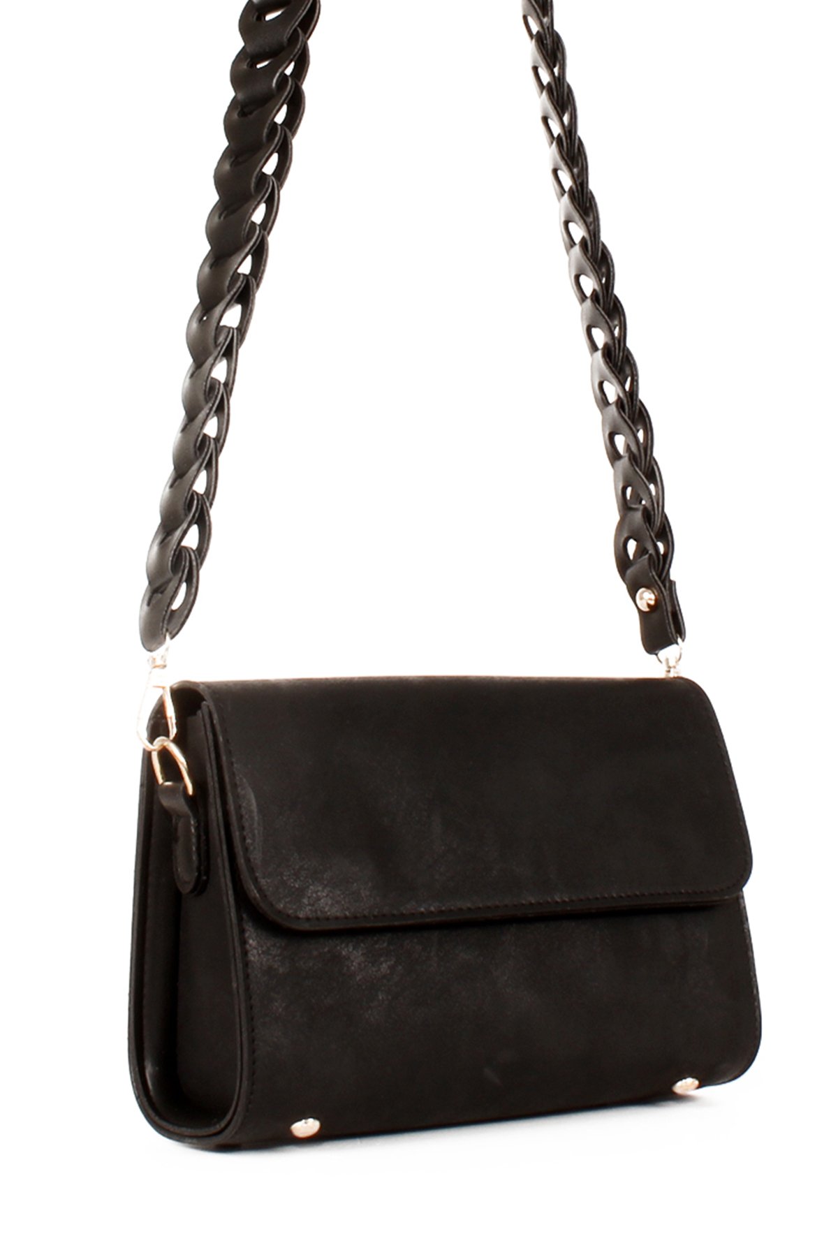 LWE10577-STalhaLuwwe Bag'sKadın Nubuk Dokulu Özel Örgü Askılı Omuz Çantası (10577)