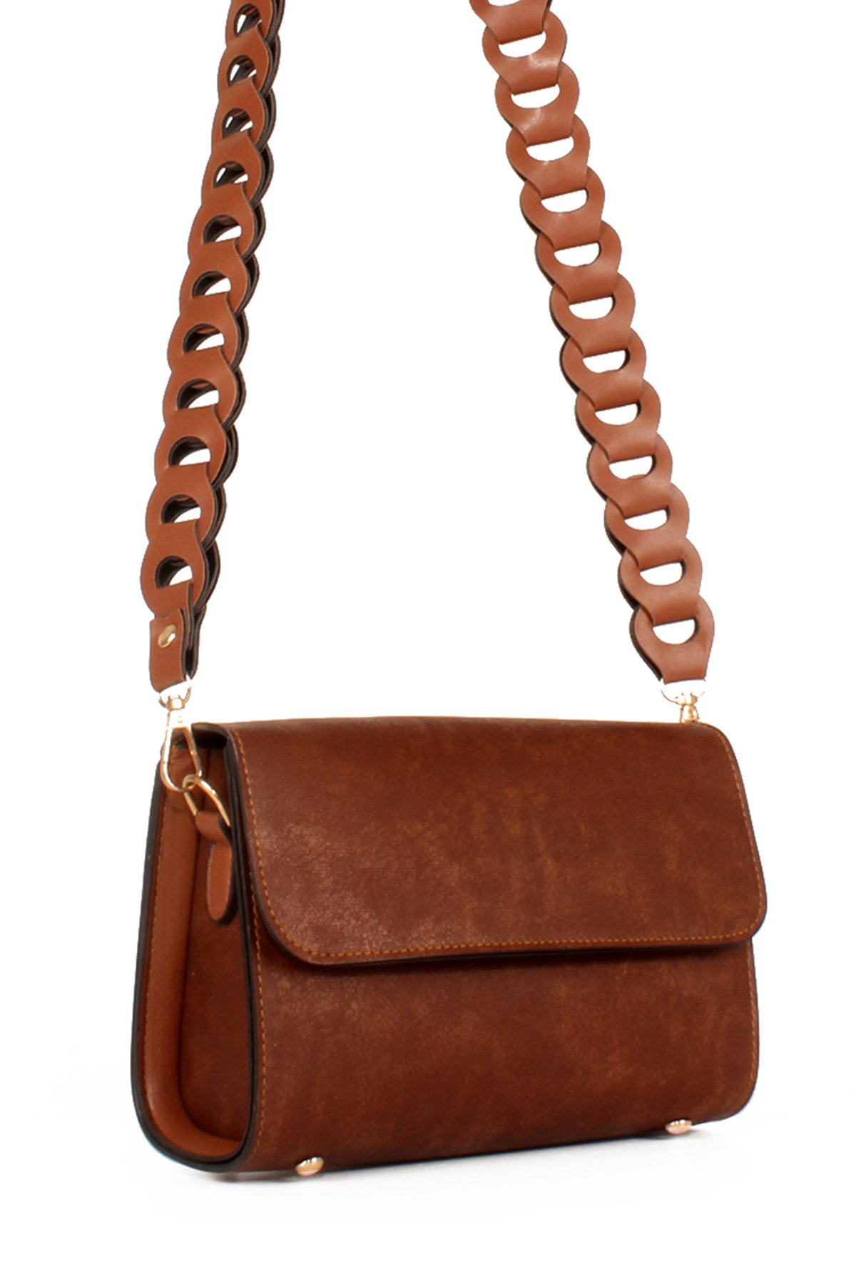 LWE10577-STalhaLuwwe Bag'sKadın Nubuk Dokulu Özel Örgü Askılı Omuz Çantası (10577)