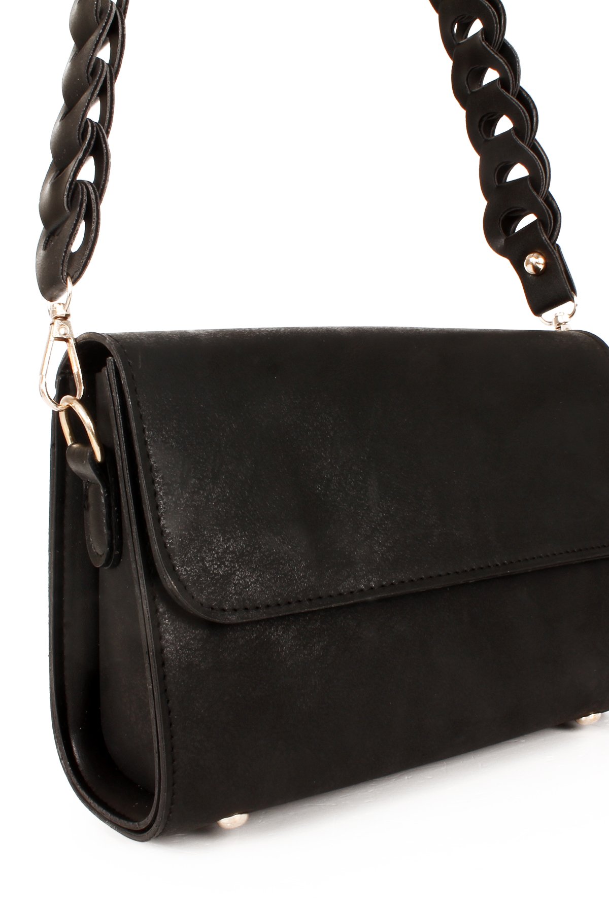 LWE10577-STalhaLuwwe Bag'sKadın Nubuk Dokulu Özel Örgü Askılı Omuz Çantası (10577)