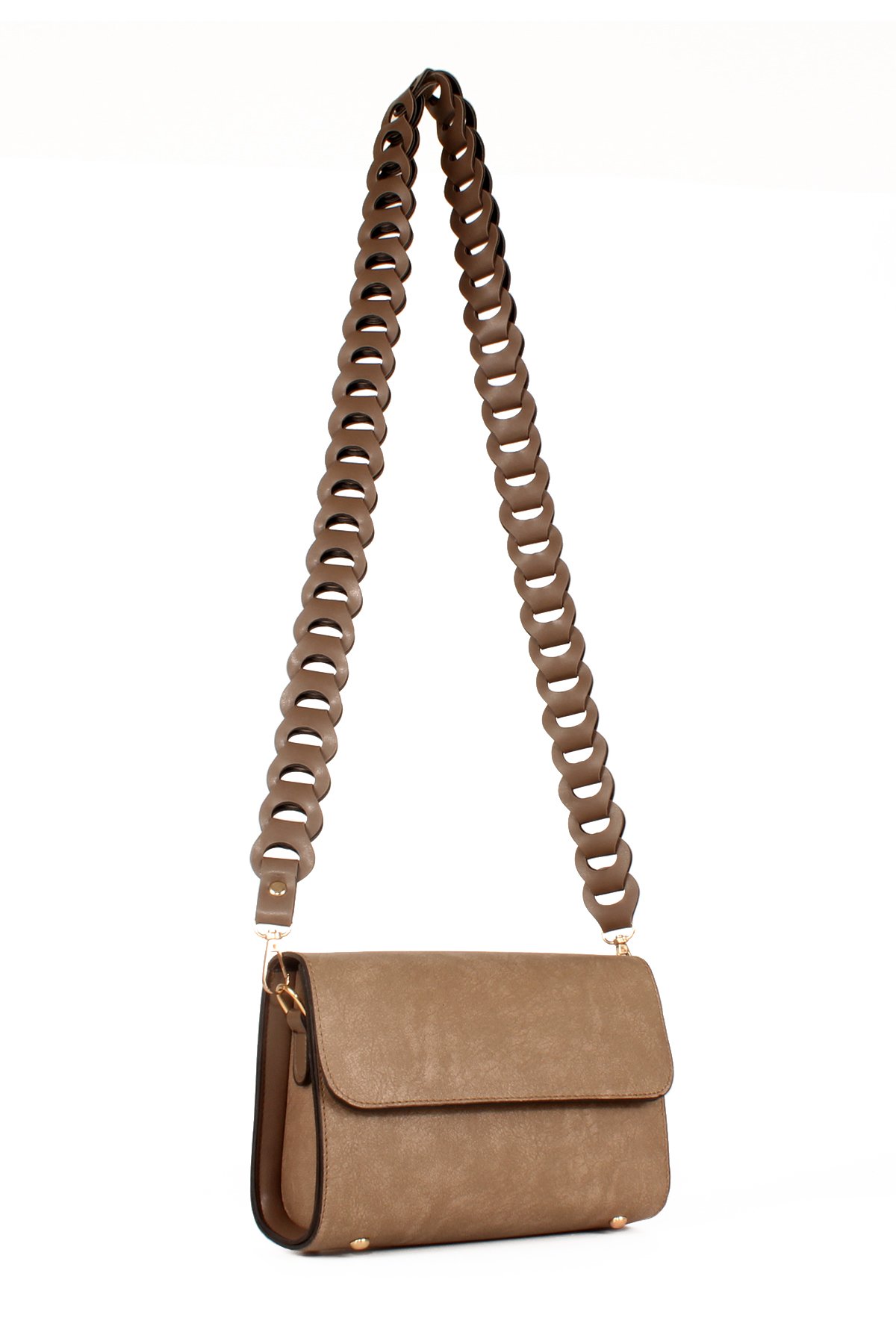 LWE10577-STalhaLuwwe Bag'sKadın Nubuk Dokulu Özel Örgü Askılı Omuz Çantası (10577)