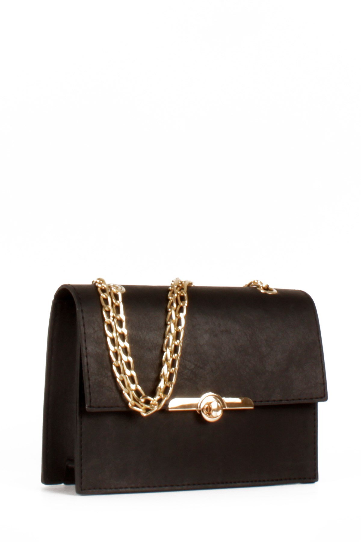 LWE20475-STalhaLuwwe Bag'sKadın Nubuk Görünümlü Midi Boy Zincir Askılı Omuz Çantası (20475)