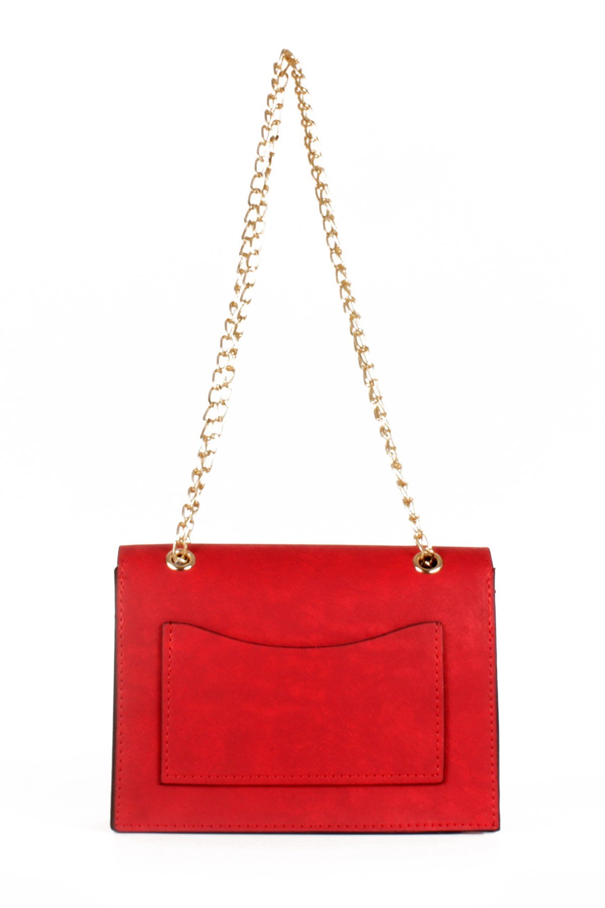 LWE20475-STalhaLuwwe Bag'sKadın Nubuk Görünümlü Midi Boy Zincir Askılı Omuz Çantası (20475)