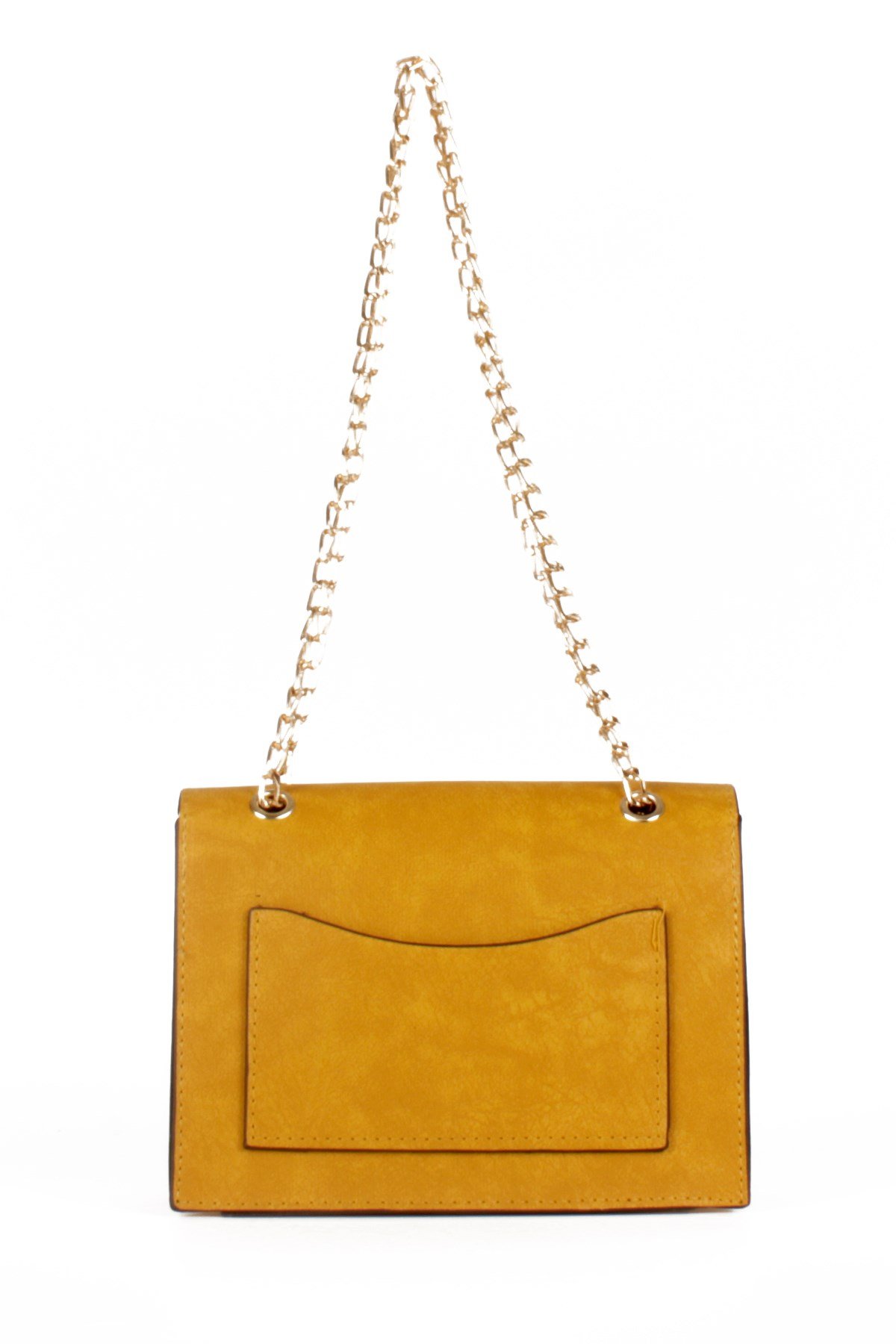 LWE20475-STalhaLuwwe Bag'sKadın Nubuk Görünümlü Midi Boy Zincir Askılı Omuz Çantası (20475)