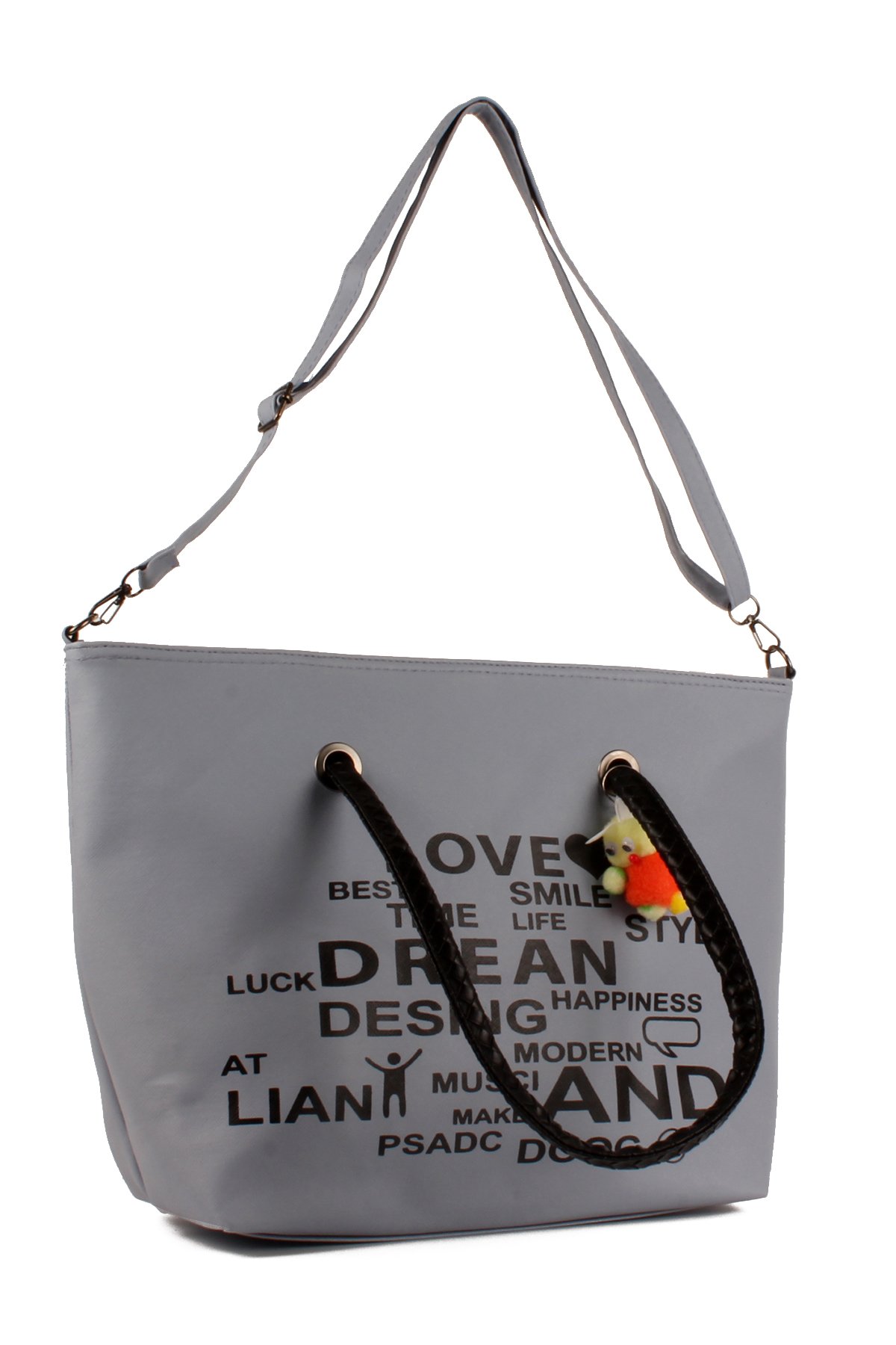 LWE1682-SyhMusabLuwwe Bag'sKadın Özel Deri Yazı Detaylı Shopper Kol ve Omuz Çantası (1682)