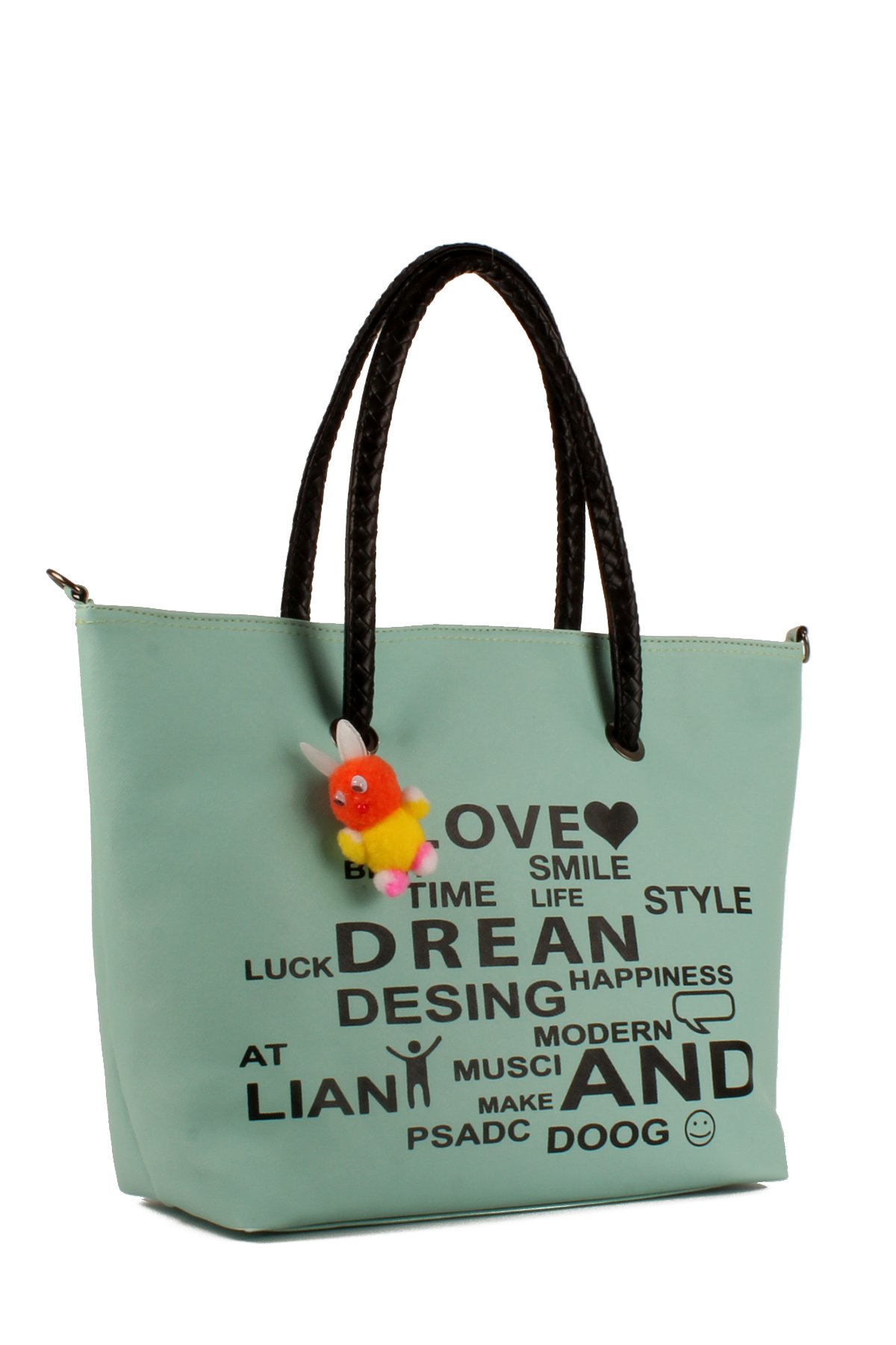 LWE1682-SyhMusabLuwwe Bag'sKadın Özel Deri Yazı Detaylı Shopper Kol ve Omuz Çantası (1682)