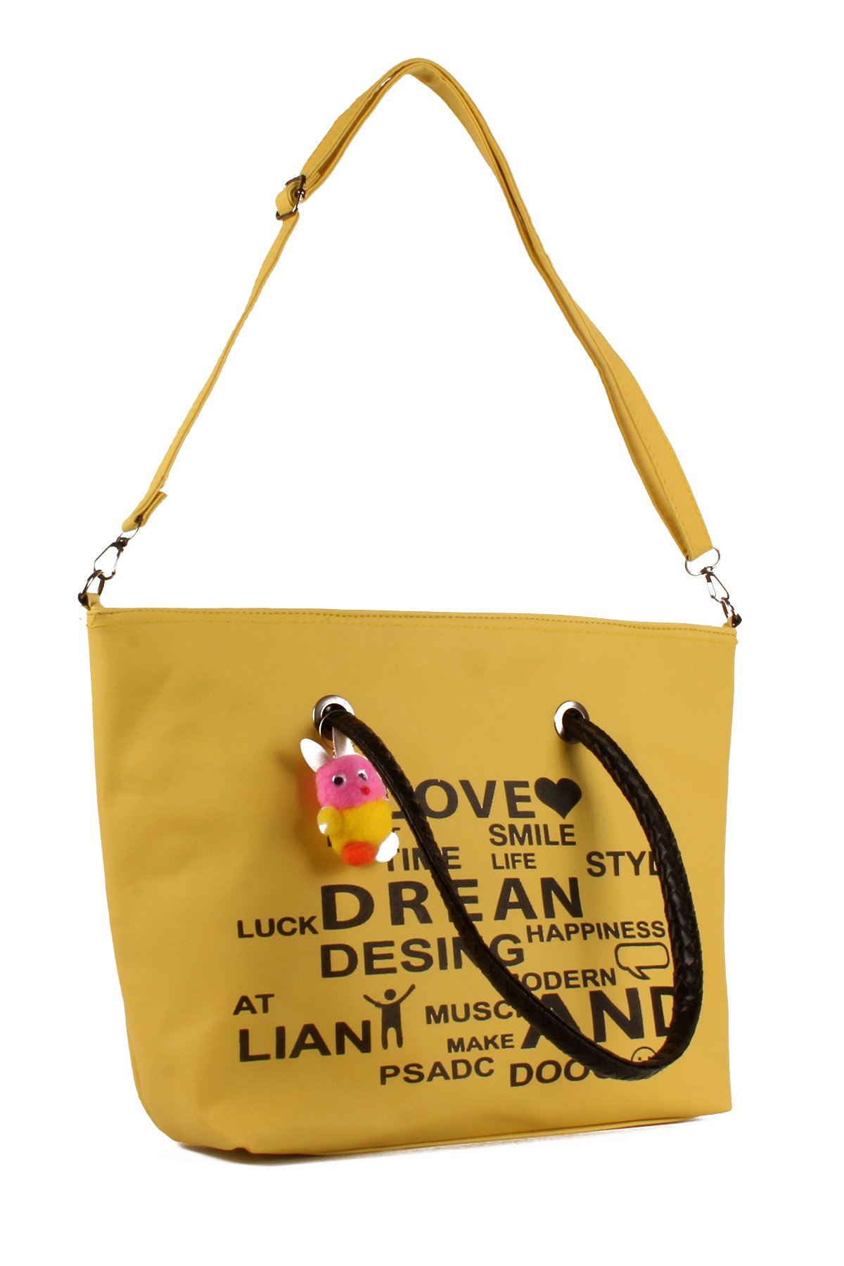 LWE1682-SyhMusabLuwwe Bag'sKadın Özel Deri Yazı Detaylı Shopper Kol ve Omuz Çantası (1682)