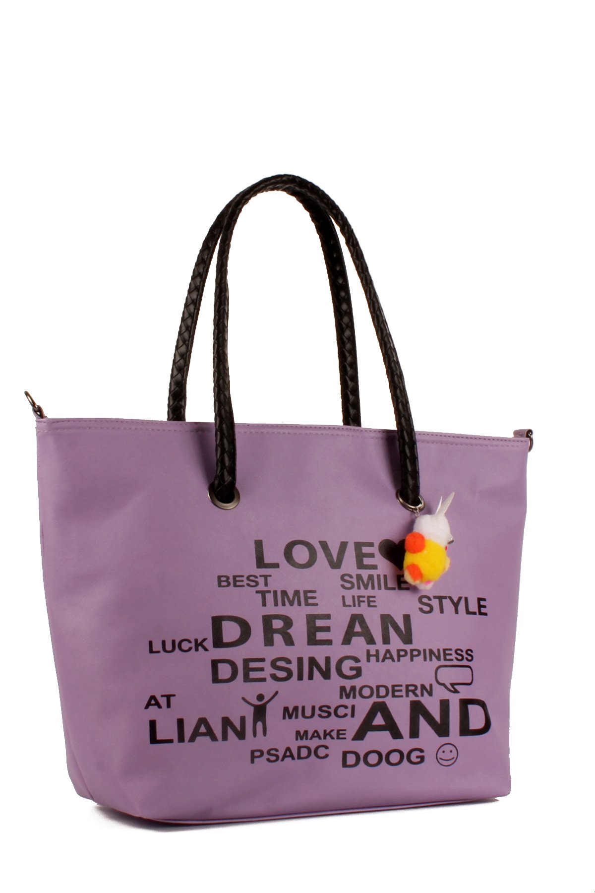 LWE1682-SyhMusabLuwwe Bag'sKadın Özel Deri Yazı Detaylı Shopper Kol ve Omuz Çantası (1682)