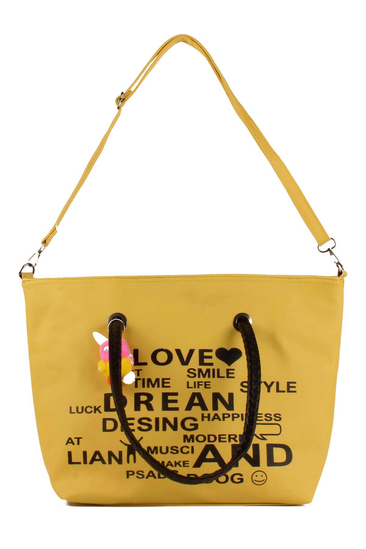 LWE1682-SyhMusabLuwwe Bag'sKadın Özel Deri Yazı Detaylı Shopper Kol ve Omuz Çantası (1682)