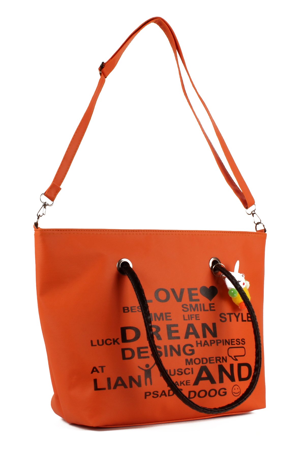 LWE1682-SyhMusabLuwwe Bag'sKadın Özel Deri Yazı Detaylı Shopper Kol ve Omuz Çantası (1682)