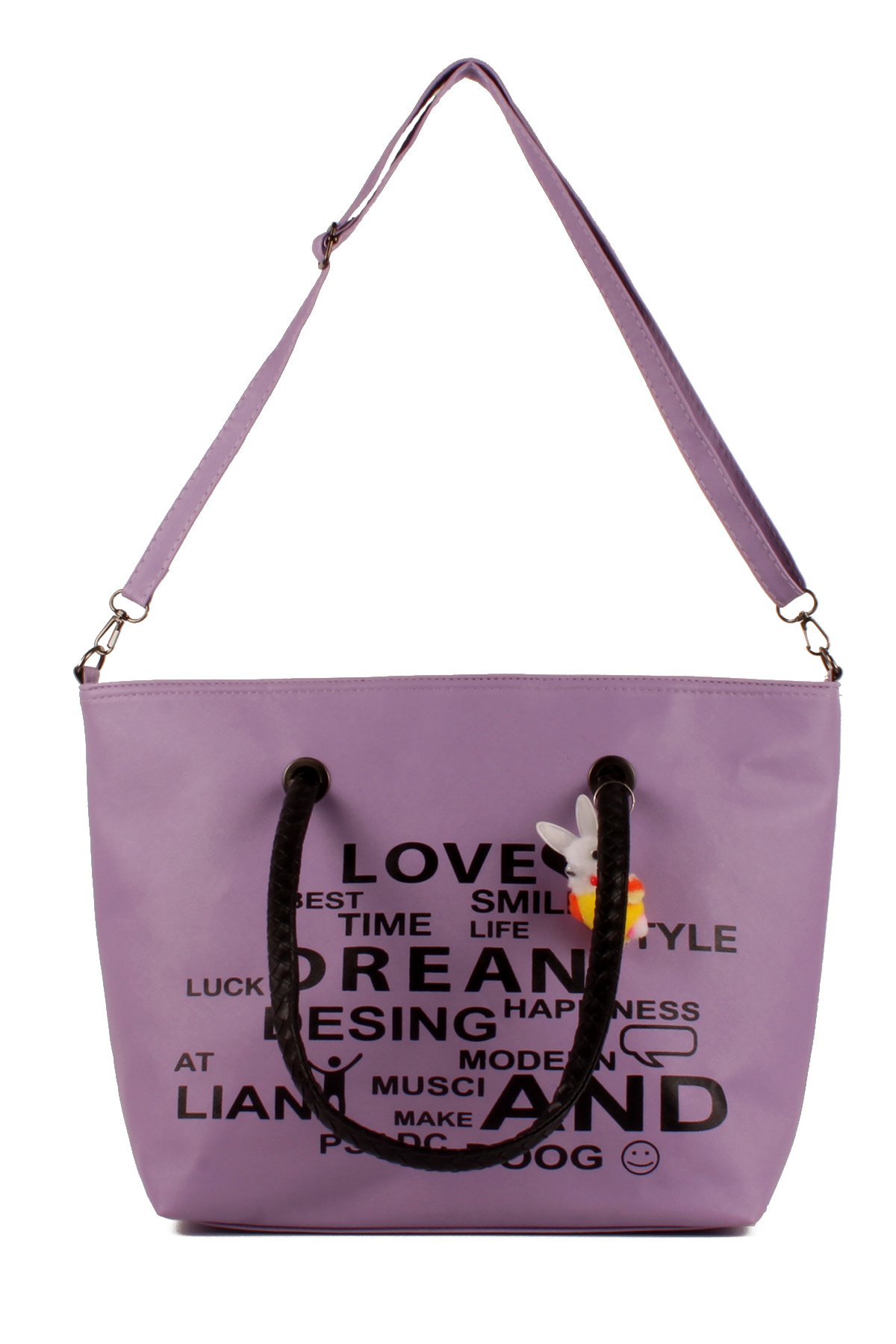 LWE1682-SyhMusabLuwwe Bag'sKadın Özel Deri Yazı Detaylı Shopper Kol ve Omuz Çantası (1682)