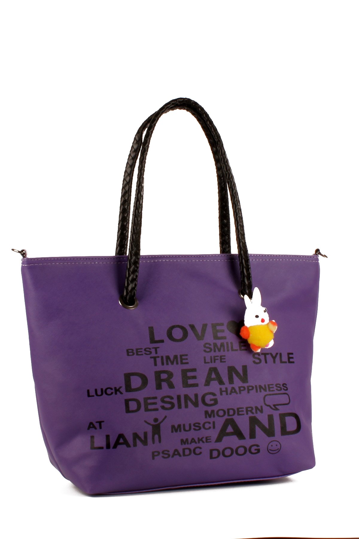 LWE1682-SyhMusabLuwwe Bag'sKadın Özel Deri Yazı Detaylı Shopper Kol ve Omuz Çantası (1682)