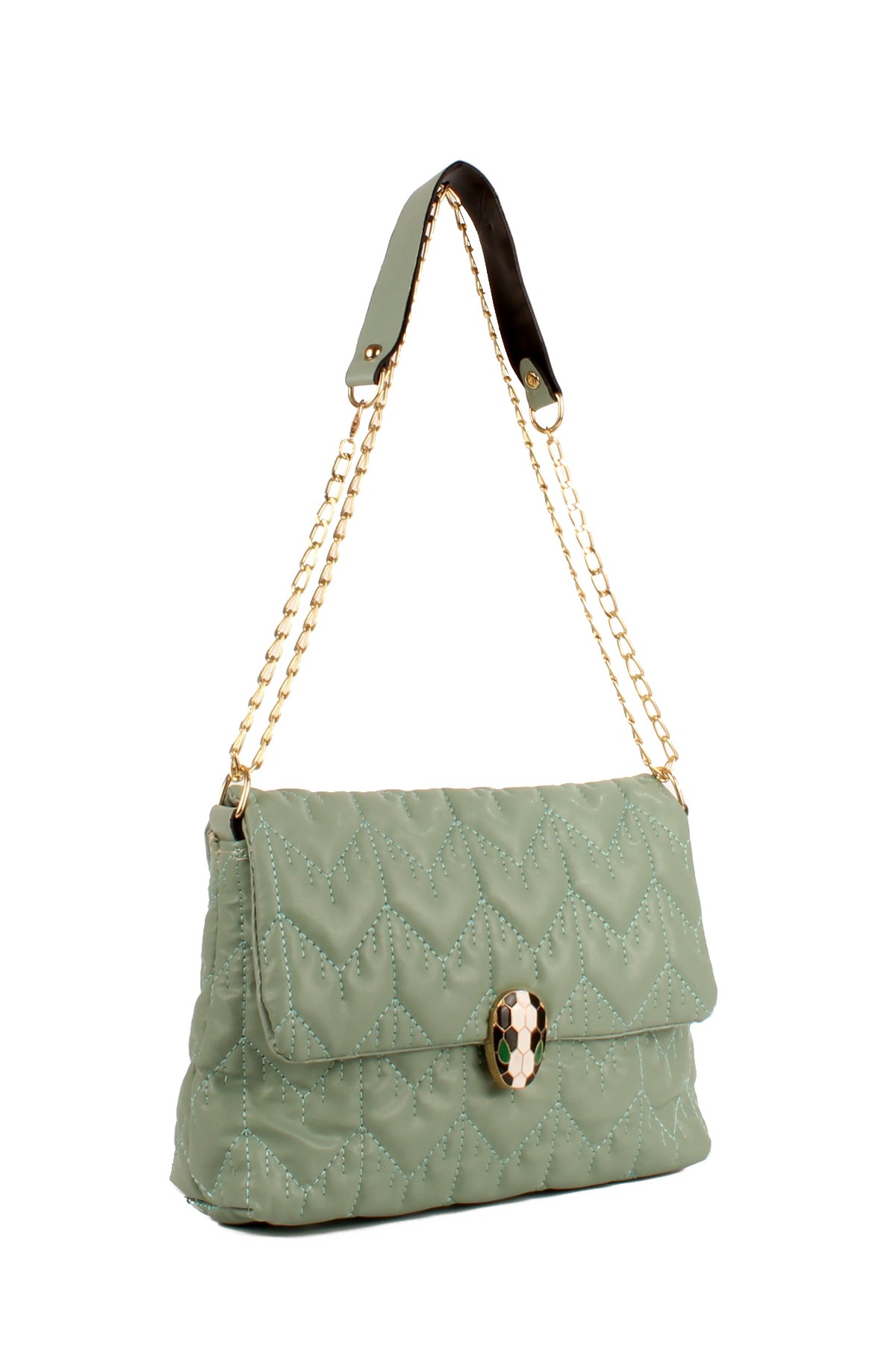 LWE10676-SyhTalhaLuwwe Bag'sKadın Özel Nakışlı Broşlu Zincir Askılı Omuz Çantası (10676)