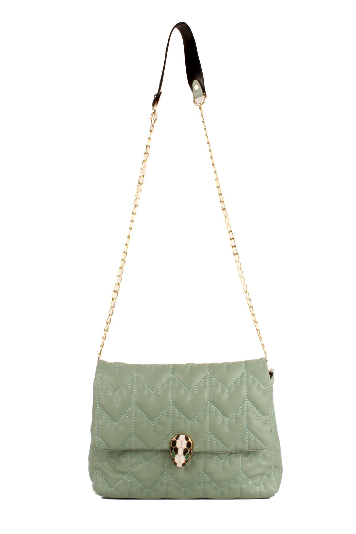 LWE10676-SyhTalhaLuwwe Bag'sKadın Özel Nakışlı Broşlu Zincir Askılı Omuz Çantası (10676)