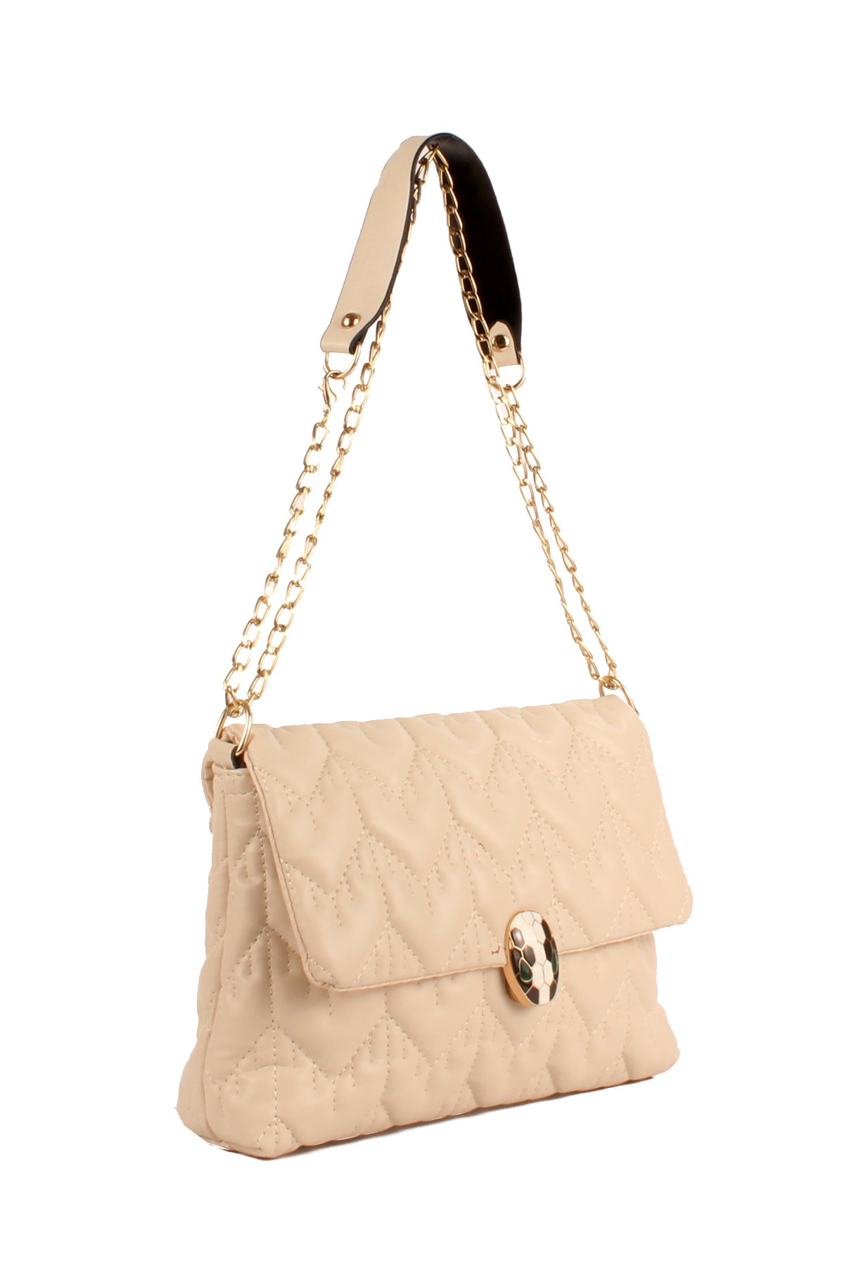 LWE10676-SyhTalhaLuwwe Bag'sKadın Özel Nakışlı Broşlu Zincir Askılı Omuz Çantası (10676)