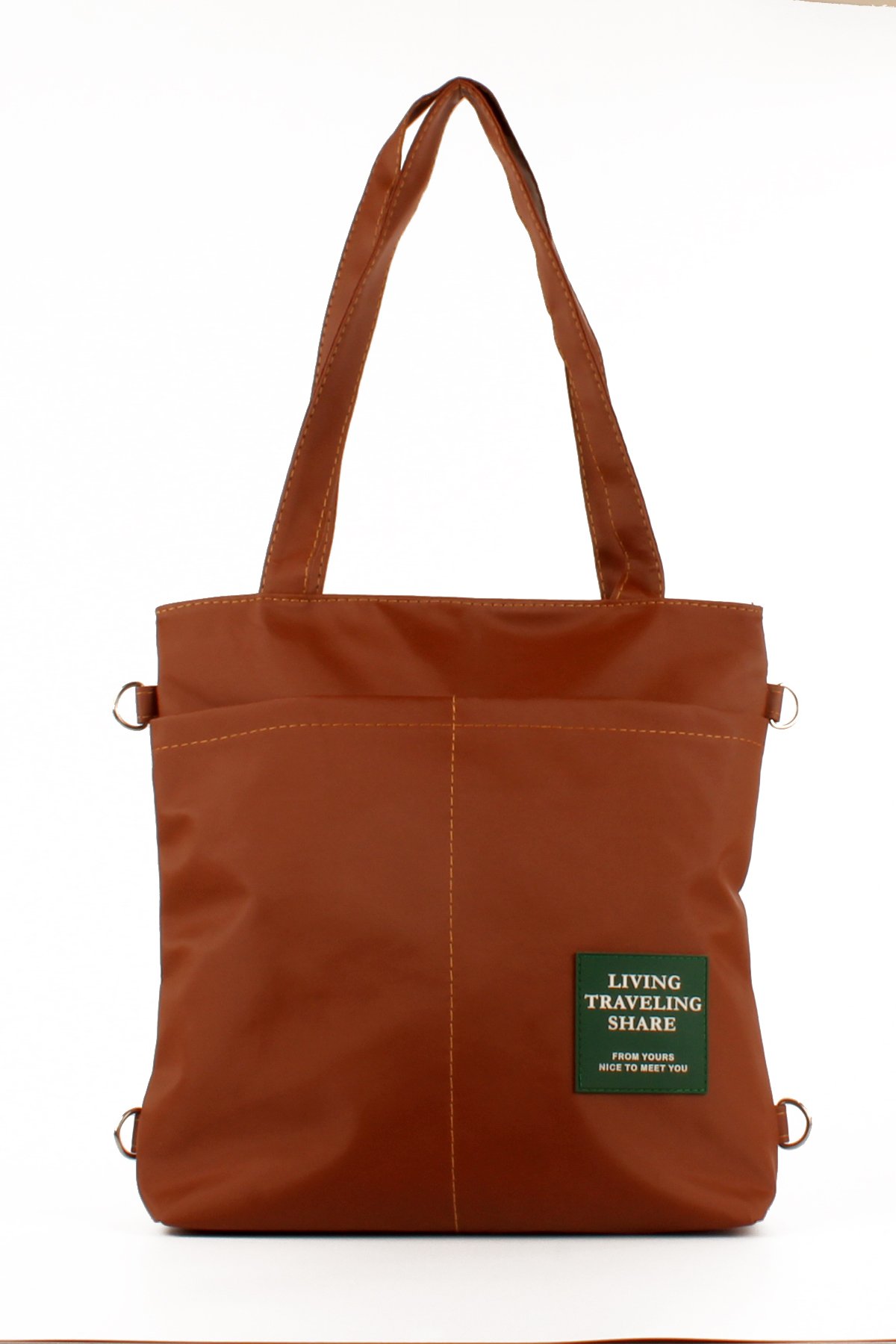 LWE1683-SyhMusabLuwwe Bag'sKadın Özel Saten Deri Üç Bölmeli Üç Fonksiyonlu Omuz ve Sırt Shopper Çanta (1683)