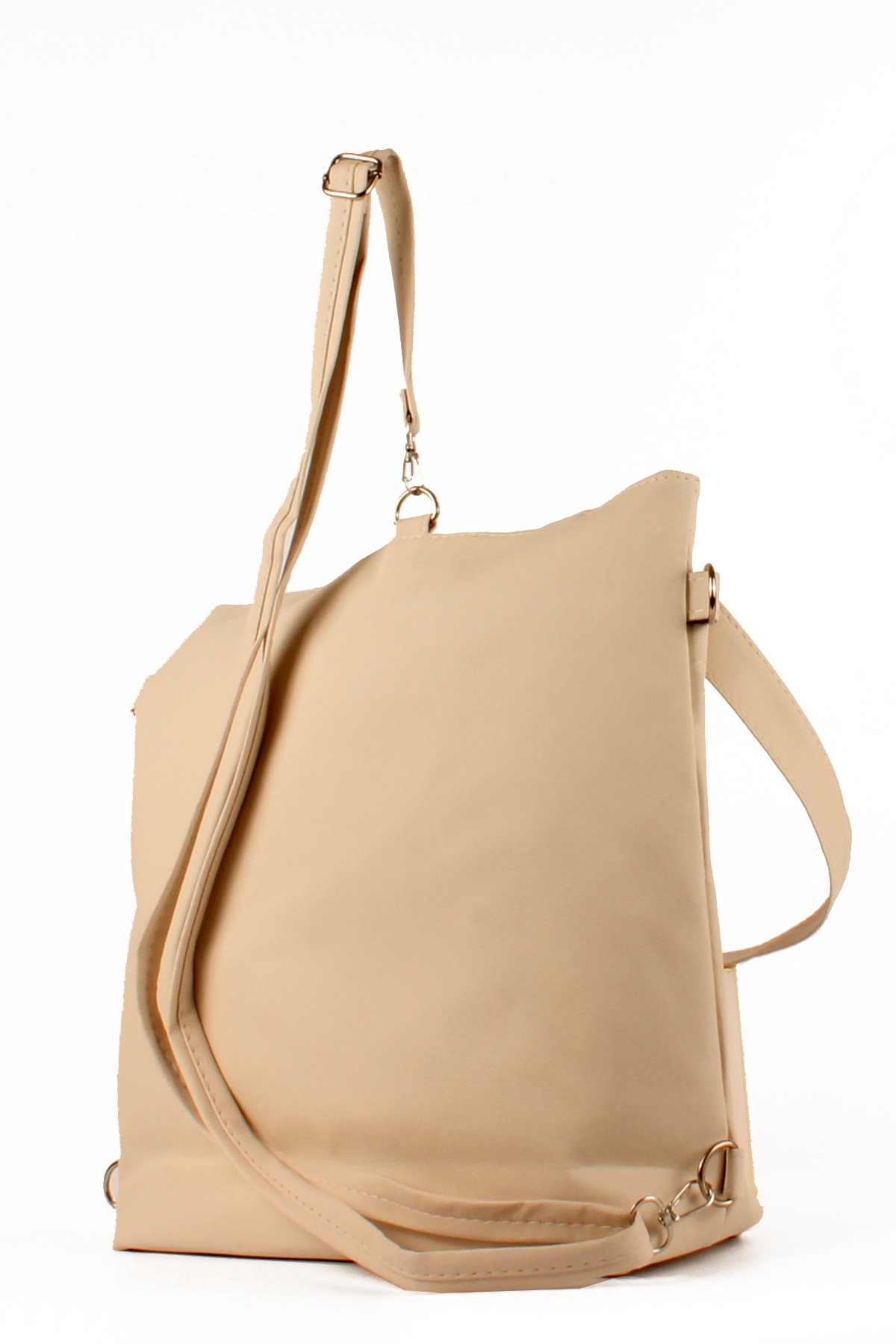 LWE1683-SyhMusabLuwwe Bag'sKadın Özel Saten Deri Üç Bölmeli Üç Fonksiyonlu Omuz ve Sırt Shopper Çanta (1683)