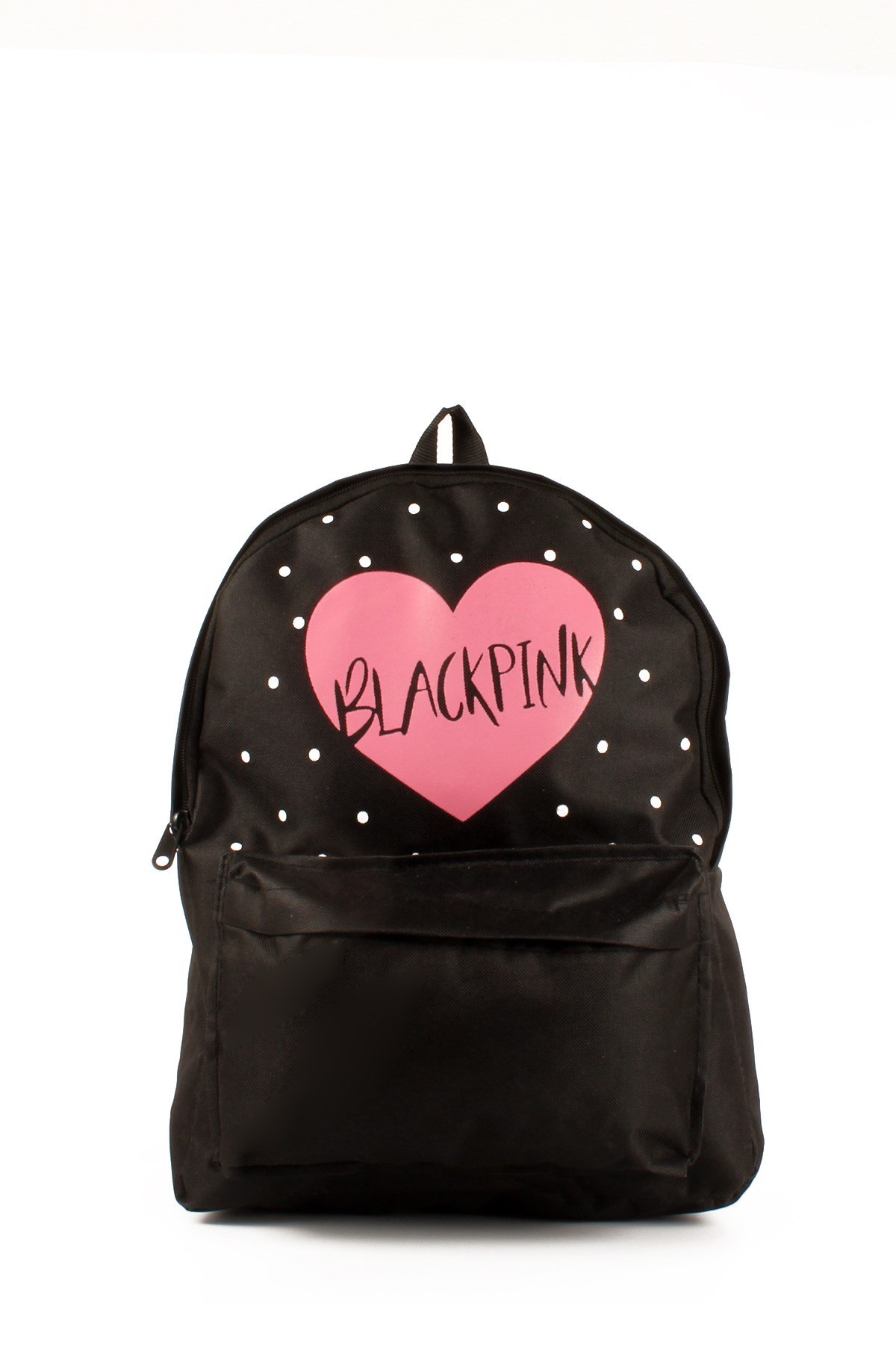 LWE20692-SyhTalhaLuwwe Bag'sKadın Paraşüt Kumaş Black Pink Slogan Yazı Detaylı Çift Bölmeli Sırt Çantası (20692)