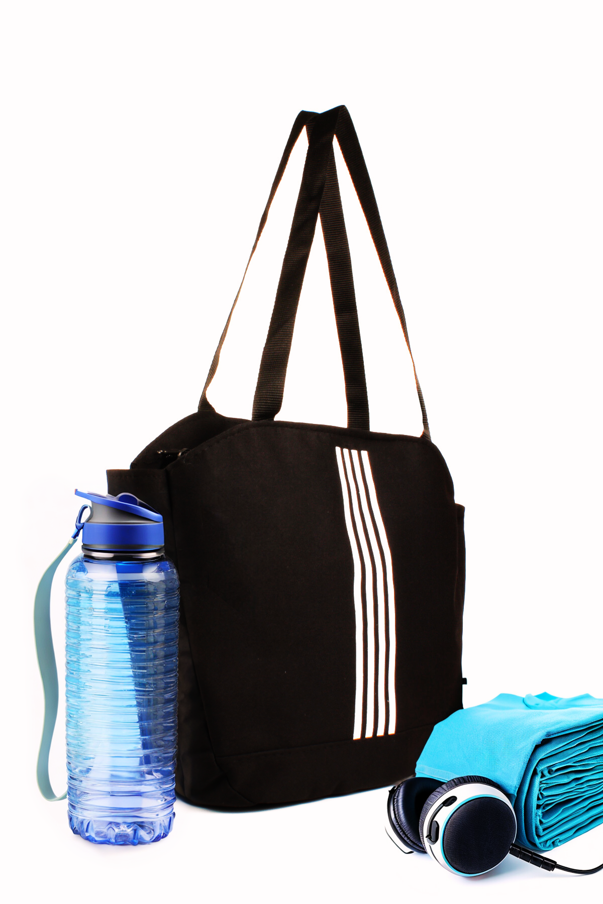 LWE20781-SyhLuwweBagsLuwwe Bag'sKadın Paraşüt Kumaş Çizgi Detaylı Günlük - Spor- Seyahat - Okul Çantası (20781)