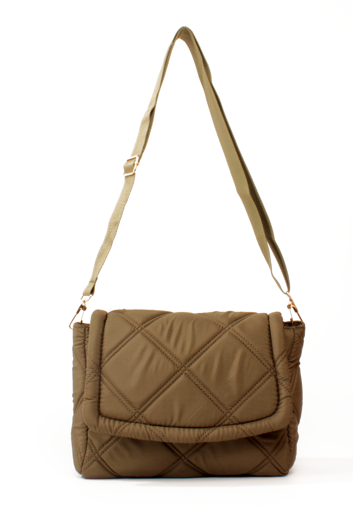 LWE10794-SyhTalhaLuwwe Bag'sKadın Paraşüt Kumaş Kapitoneli Spor Kolon Askılı Çıt Çıt Kapaklı Omuz&Çapraz Çanta (10794)