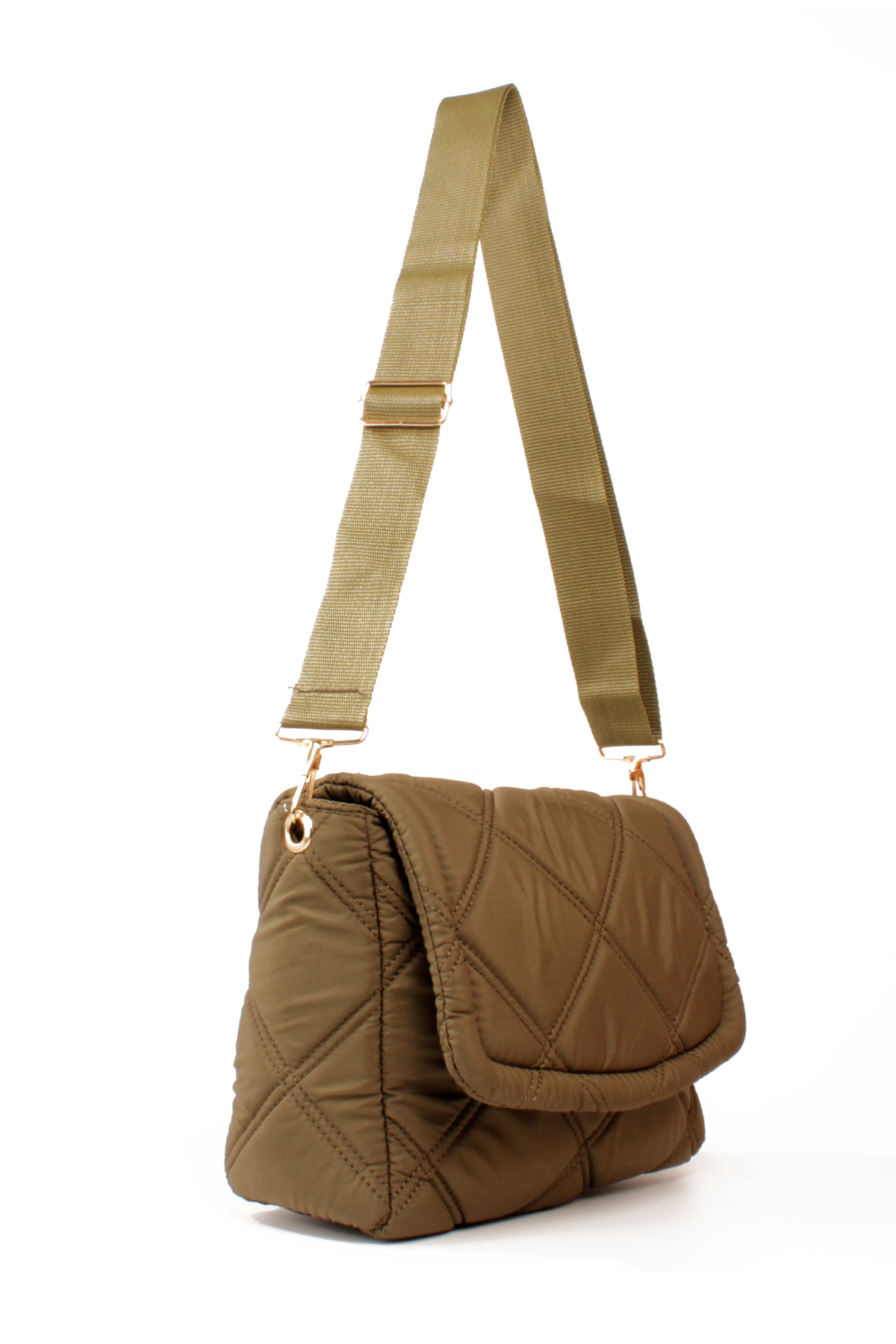 LWE10794-SyhTalhaLuwwe Bag'sKadın Paraşüt Kumaş Kapitoneli Spor Kolon Askılı Çıt Çıt Kapaklı Omuz&Çapraz Çanta (10794)