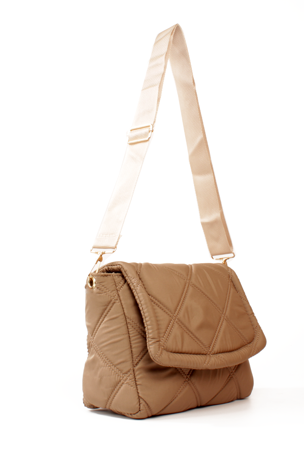 LWE10794-SyhTalhaLuwwe Bag'sKadın Paraşüt Kumaş Kapitoneli Spor Kolon Askılı Çıt Çıt Kapaklı Omuz&Çapraz Çanta (10794)