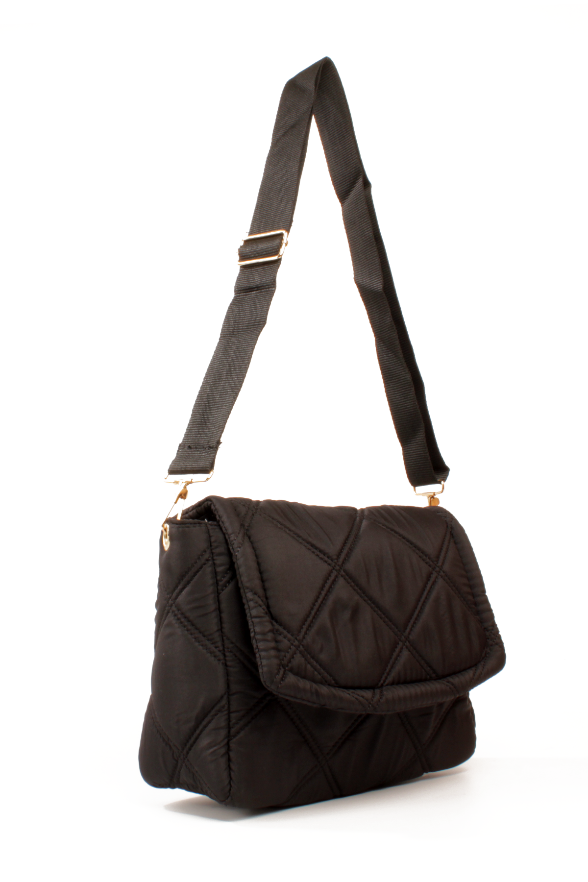 LWE10794-SyhTalhaLuwwe Bag'sKadın Paraşüt Kumaş Kapitoneli Spor Kolon Askılı Çıt Çıt Kapaklı Omuz&Çapraz Çanta (10794)