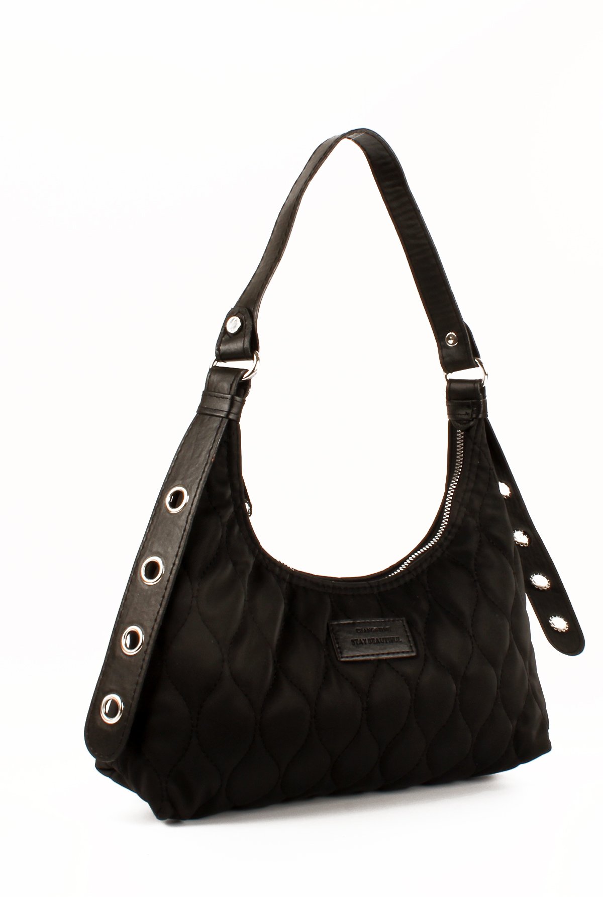 LWE10686-SyhTalhaLuwwe Bag'sKadın Paraşüt Kumaş Özel Nakışlı Kemer Detaylı Baget Çanta (10686)