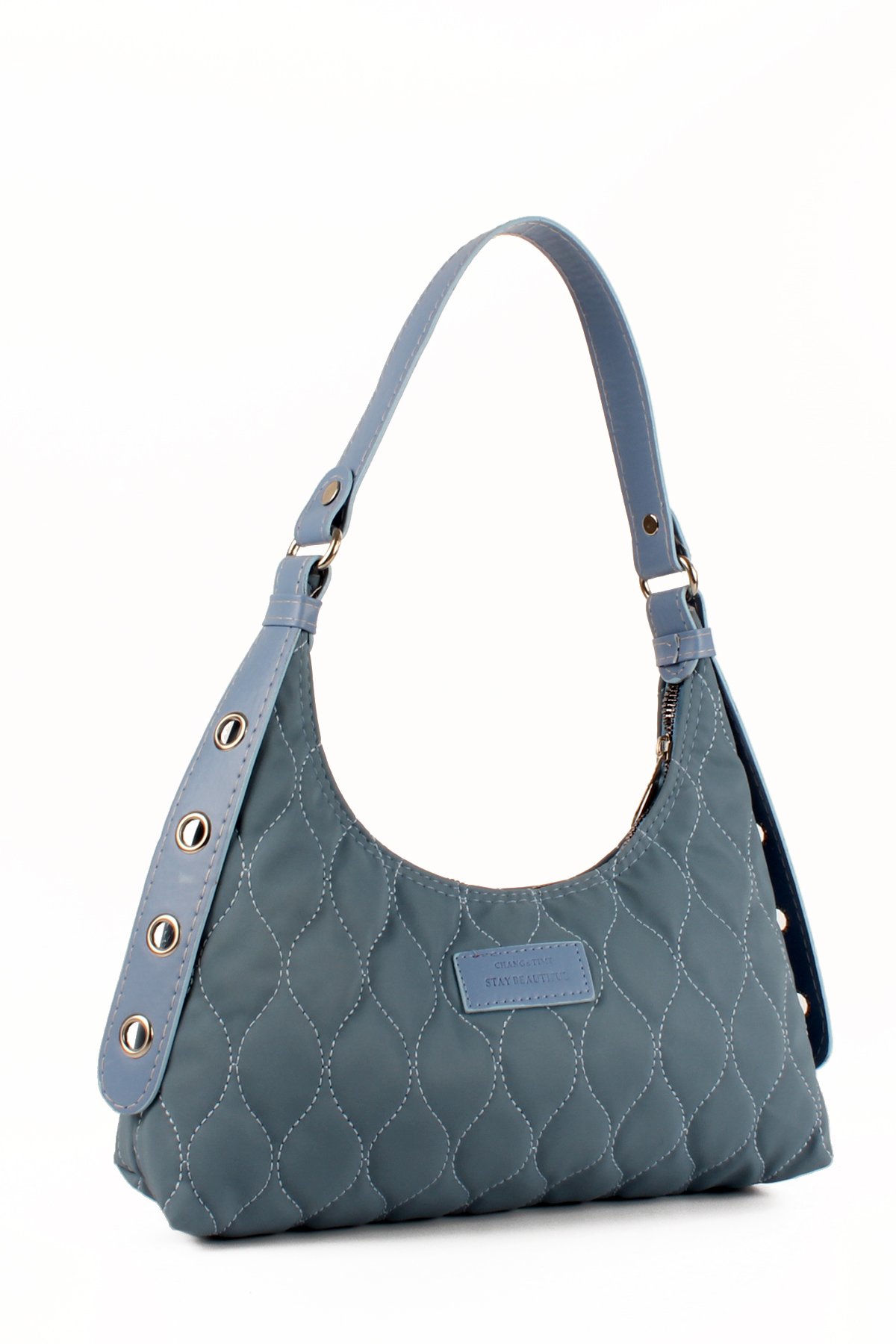 LWE10686-SyhTalhaLuwwe Bag'sKadın Paraşüt Kumaş Özel Nakışlı Kemer Detaylı Baget Çanta (10686)