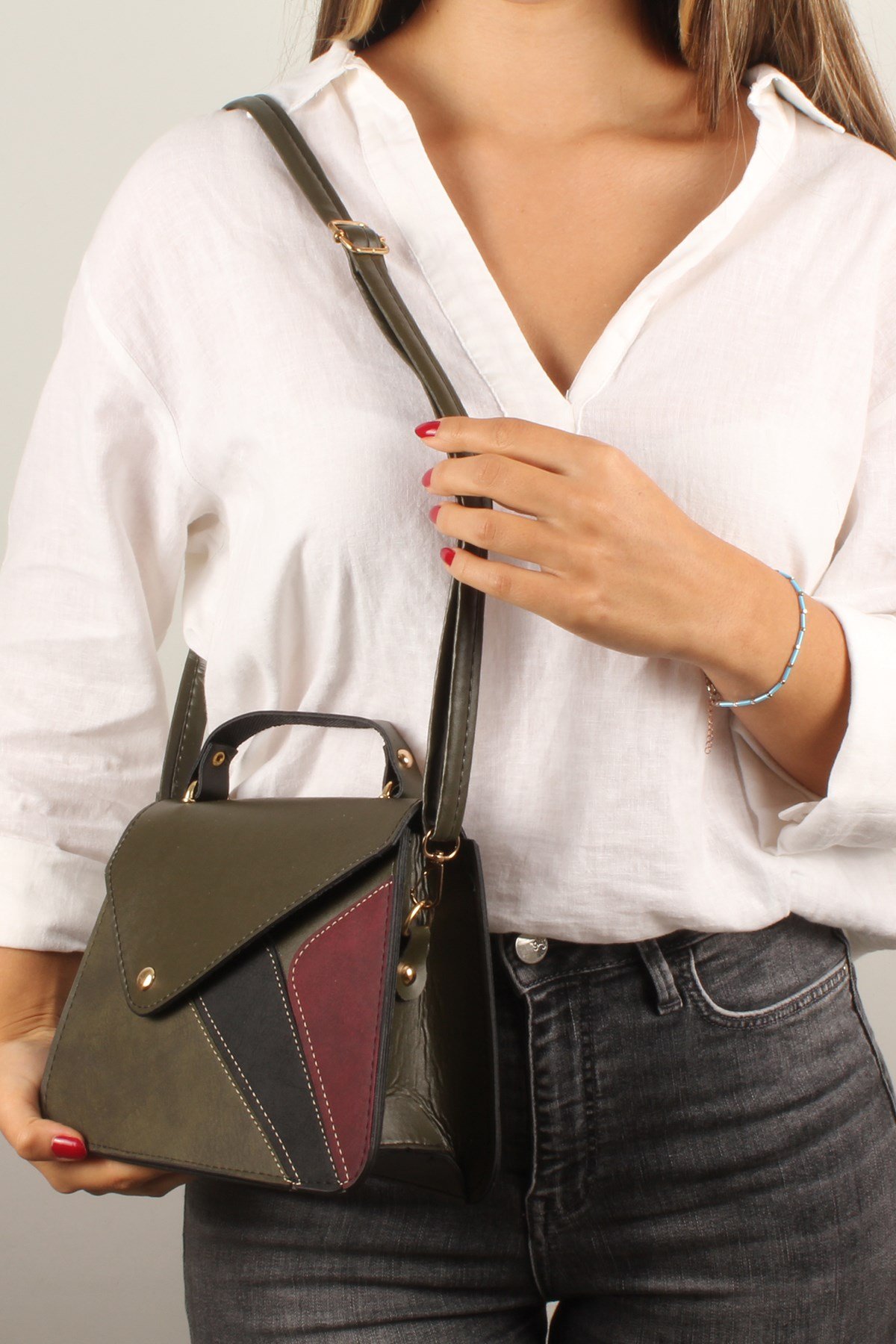 LWE10390-SLuwweLuwwe Bag'sKadın Parçalı ve Renkli El ve Omuz Çantası (10390)