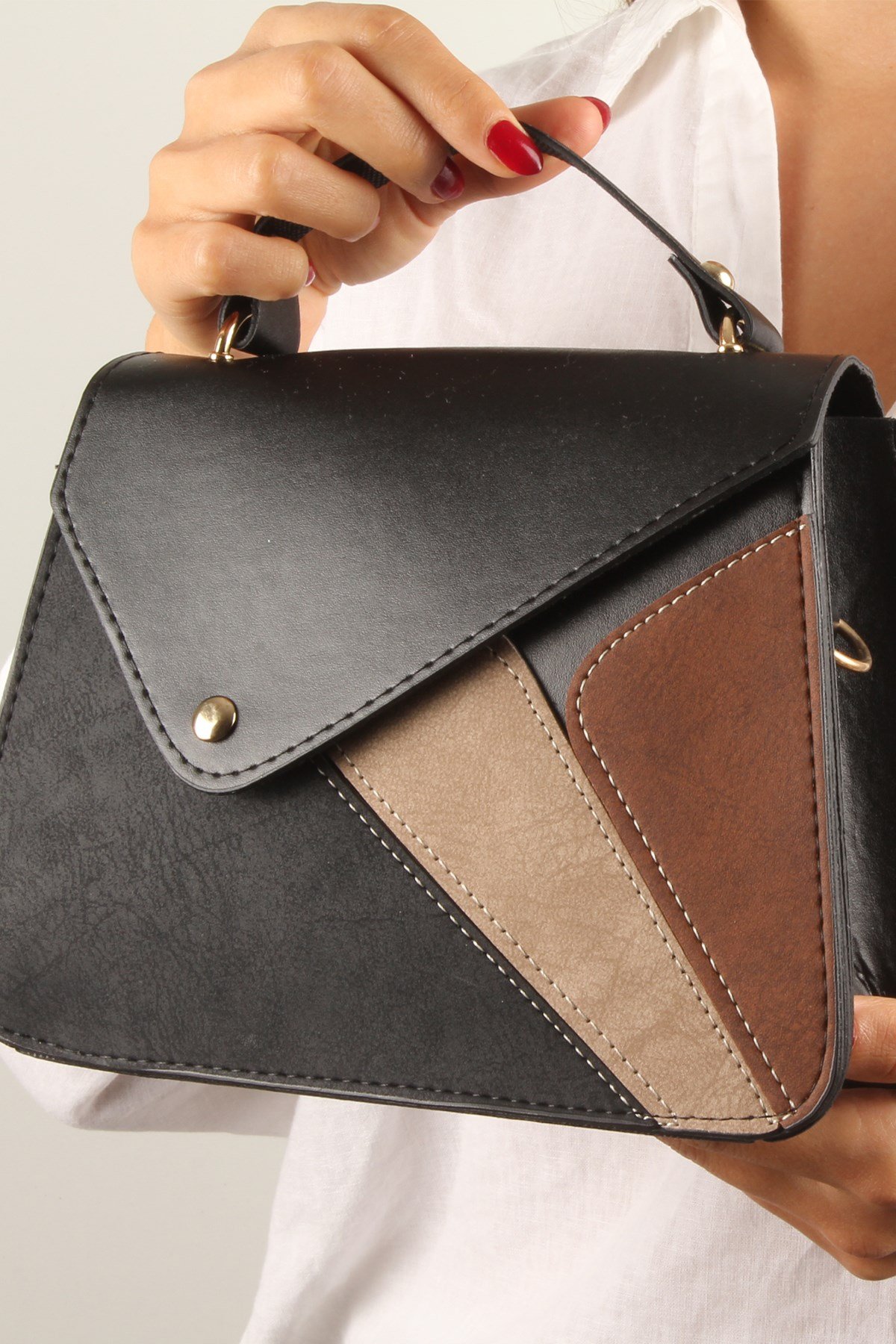 LWE10390-SLuwweLuwwe Bag'sKadın Parçalı ve Renkli El ve Omuz Çantası (10390)