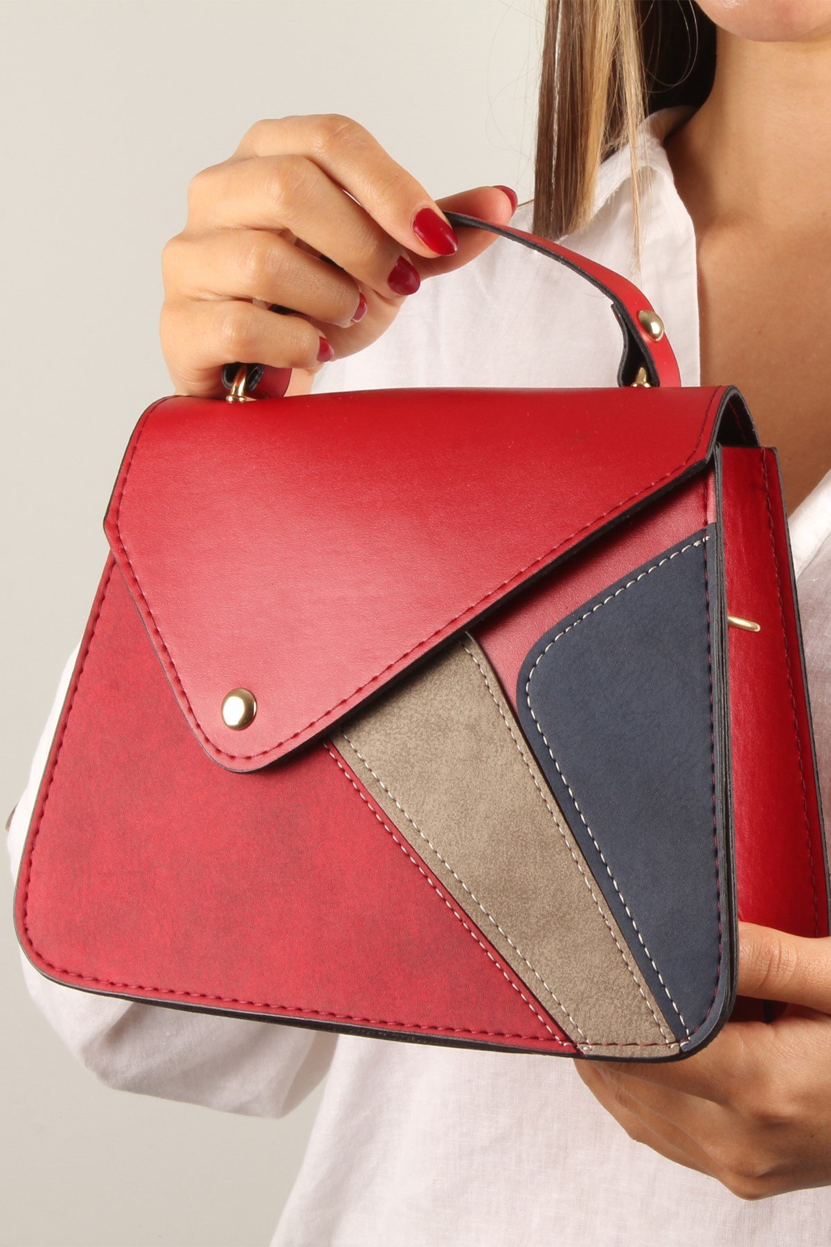 LWE10390-SLuwweLuwwe Bag'sKadın Parçalı ve Renkli El ve Omuz Çantası (10390)