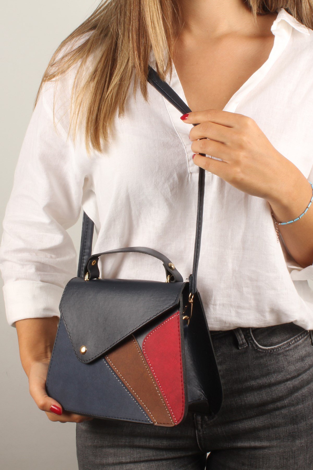 LWE10390-SLuwweLuwwe Bag'sKadın Parçalı ve Renkli El ve Omuz Çantası (10390)