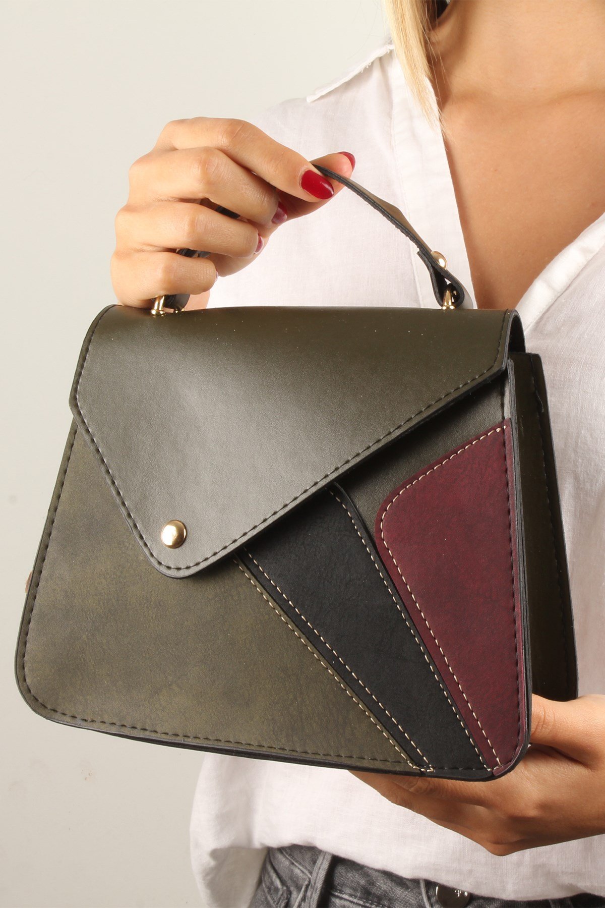 LWE10390-SLuwweLuwwe Bag'sKadın Parçalı ve Renkli El ve Omuz Çantası (10390)