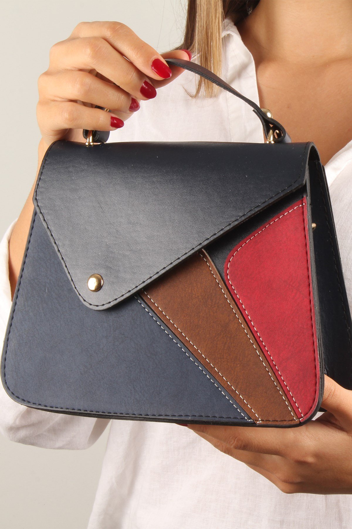 LWE10390-SLuwweLuwwe Bag'sKadın Parçalı ve Renkli El ve Omuz Çantası (10390)