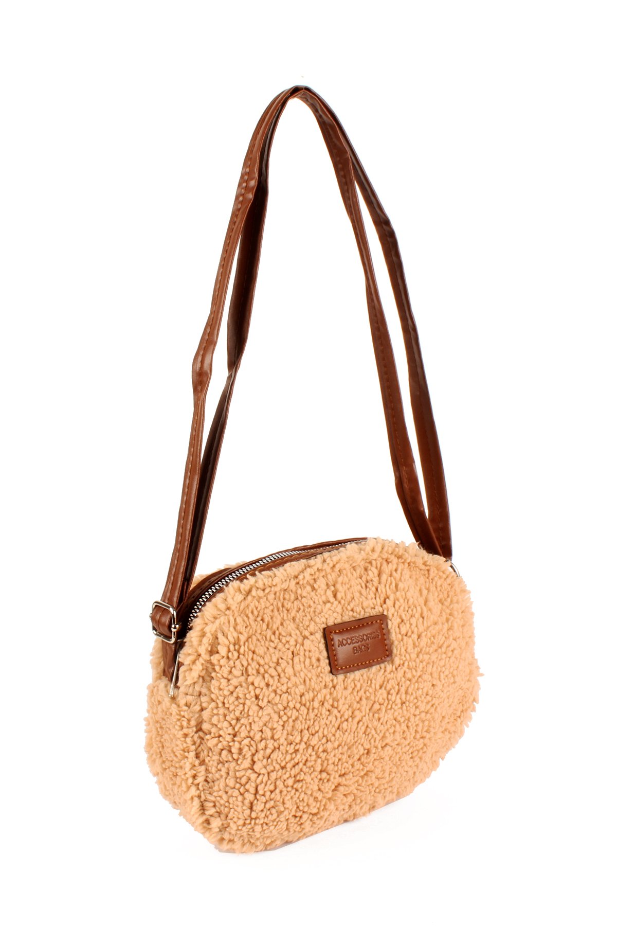 LWE10737-SyhTalhaLuwwe Bag'sKadın Peluş-Suni Kürklü Deri Askılı Omuz Çantası (10737)