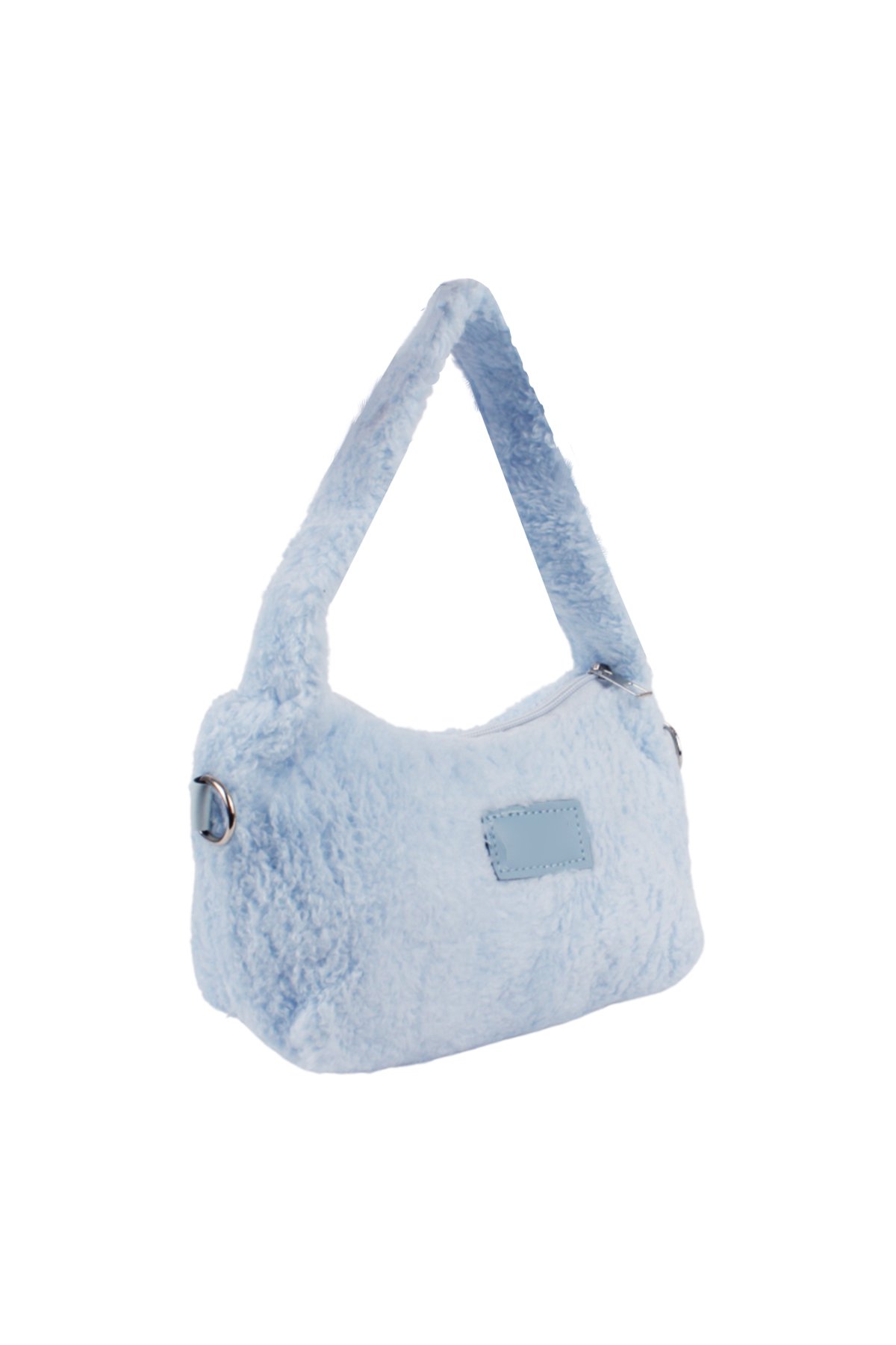 LWE20784-SyhTalhaLuwwe Bag'sKadın Peluş Tüylü Deri Zincir Örgü Omuz Askılı Puufi Salaş Mini Baget El Ve Omuz Çantası (20784)