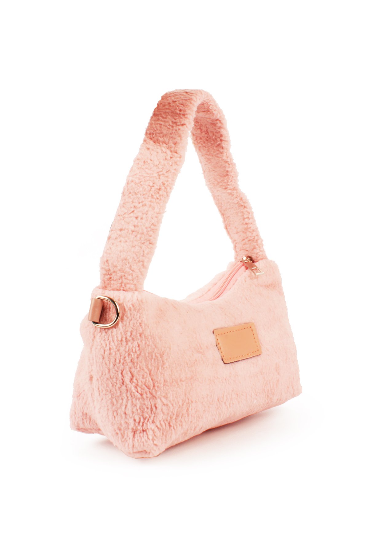 LWE20784-SyhTalhaLuwwe Bag'sKadın Peluş Tüylü Deri Zincir Örgü Omuz Askılı Puufi Salaş Mini Baget El Ve Omuz Çantası (20784)