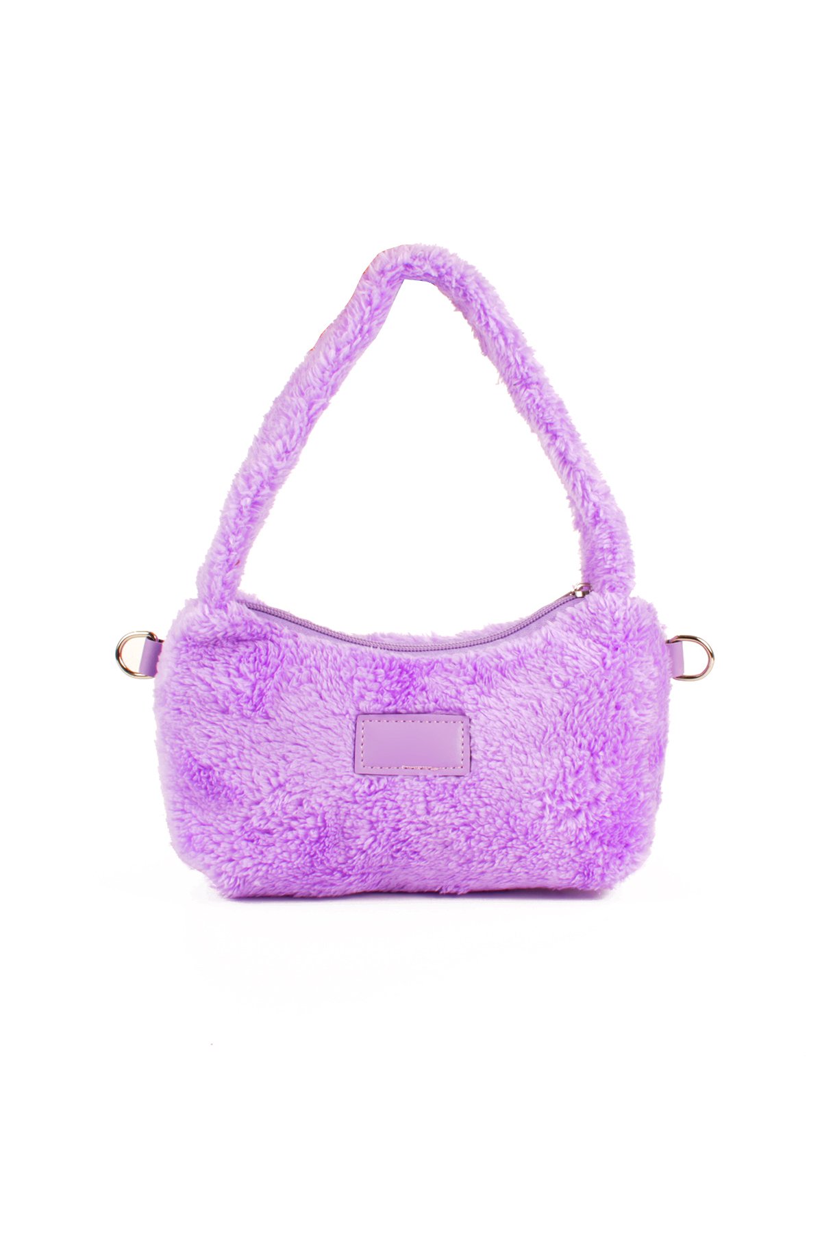 LWE20784-SyhTalhaLuwwe Bag'sKadın Peluş Tüylü Deri Zincir Örgü Omuz Askılı Puufi Salaş Mini Baget El Ve Omuz Çantası (20784)