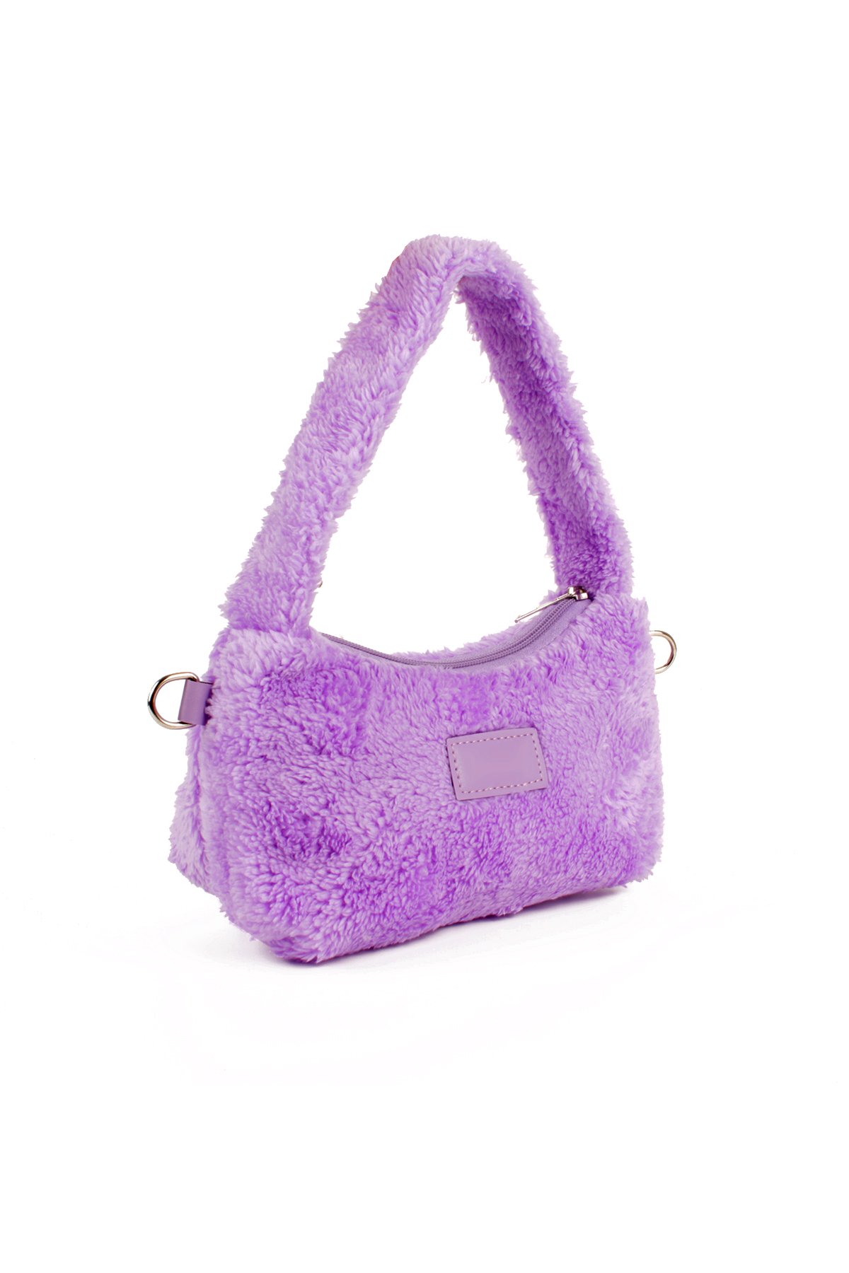 LWE20784-SyhTalhaLuwwe Bag'sKadın Peluş Tüylü Deri Zincir Örgü Omuz Askılı Puufi Salaş Mini Baget El Ve Omuz Çantası (20784)