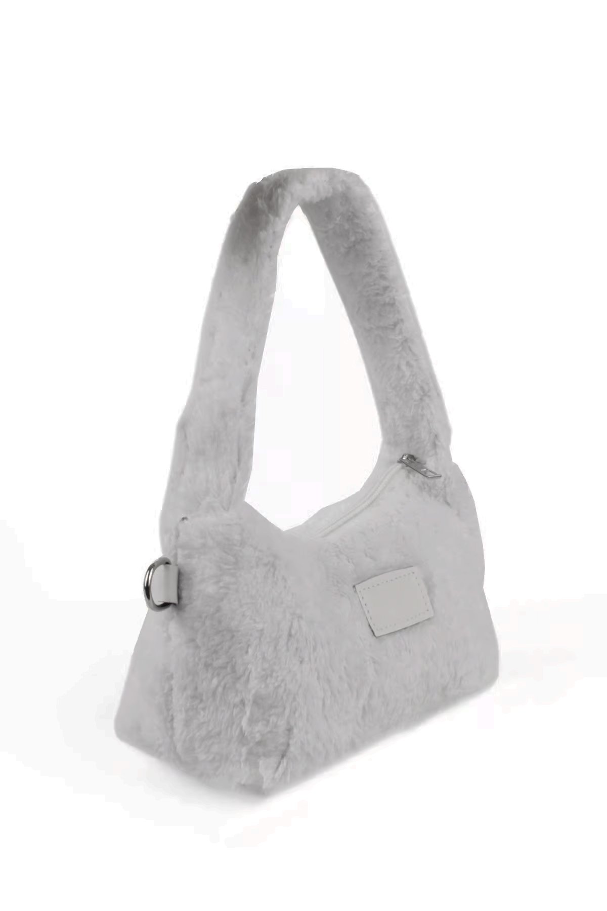 LWE20784-SyhTalhaLuwwe Bag'sKadın Peluş Tüylü Deri Zincir Örgü Omuz Askılı Puufi Salaş Mini Baget El Ve Omuz Çantası (20784)