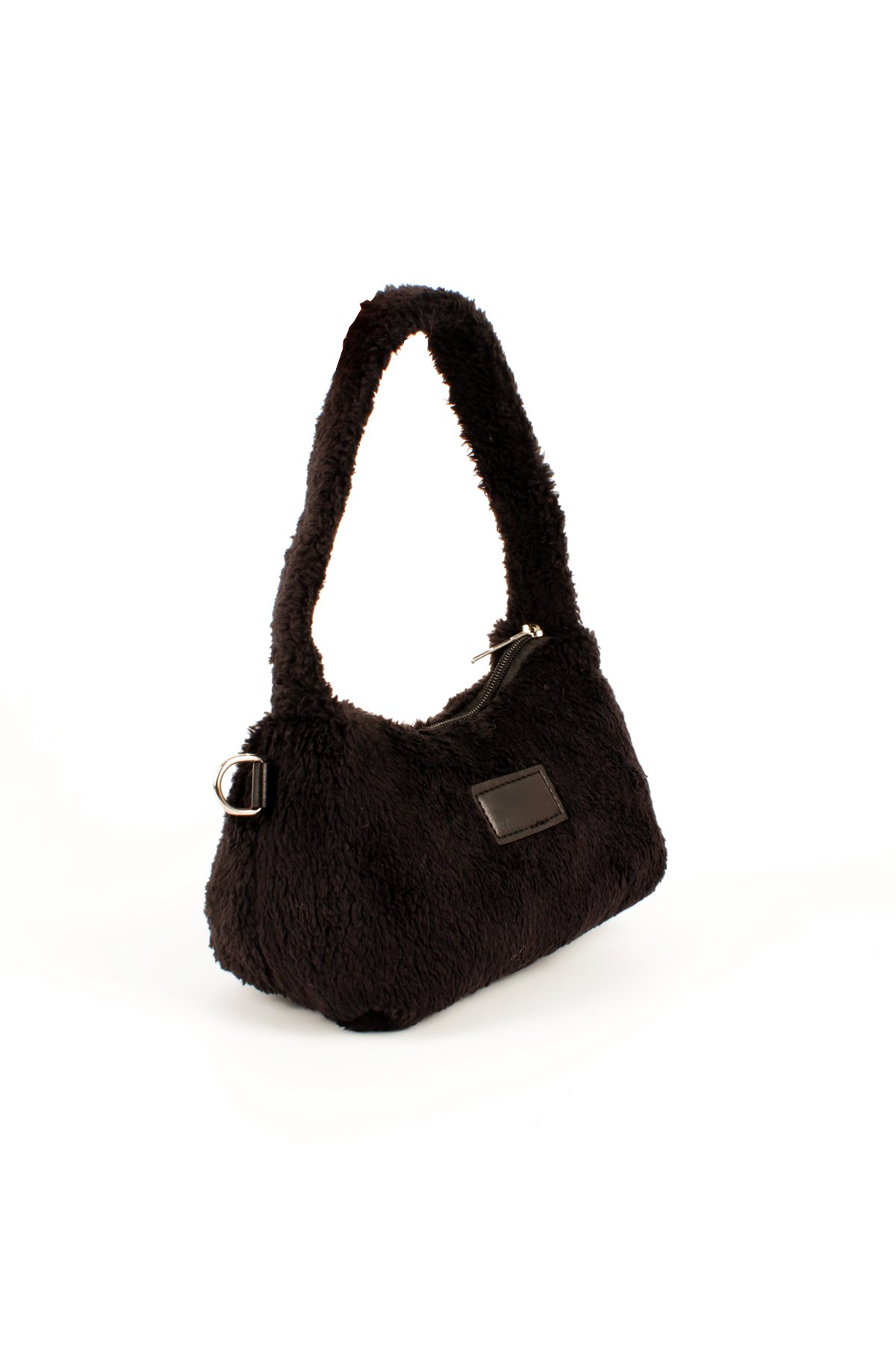 LWE20784-SyhTalhaLuwwe Bag'sKadın Peluş Tüylü Deri Zincir Örgü Omuz Askılı Puufi Salaş Mini Baget El Ve Omuz Çantası (20784)