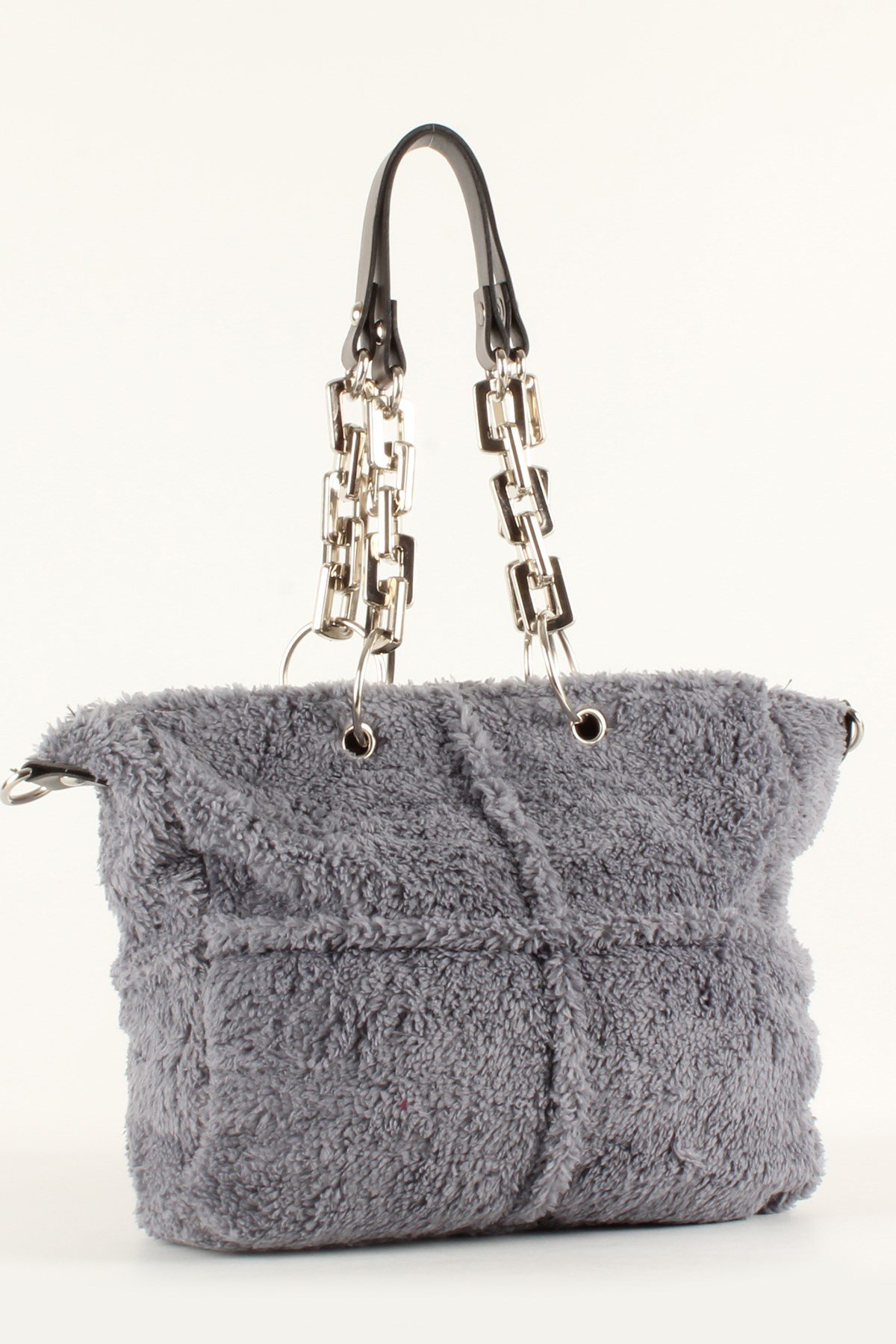 LWE10412-SLuwweLuwwe Bag'sKadın Plastik Zincirli Tüylü-Peluş Çanta (10412)