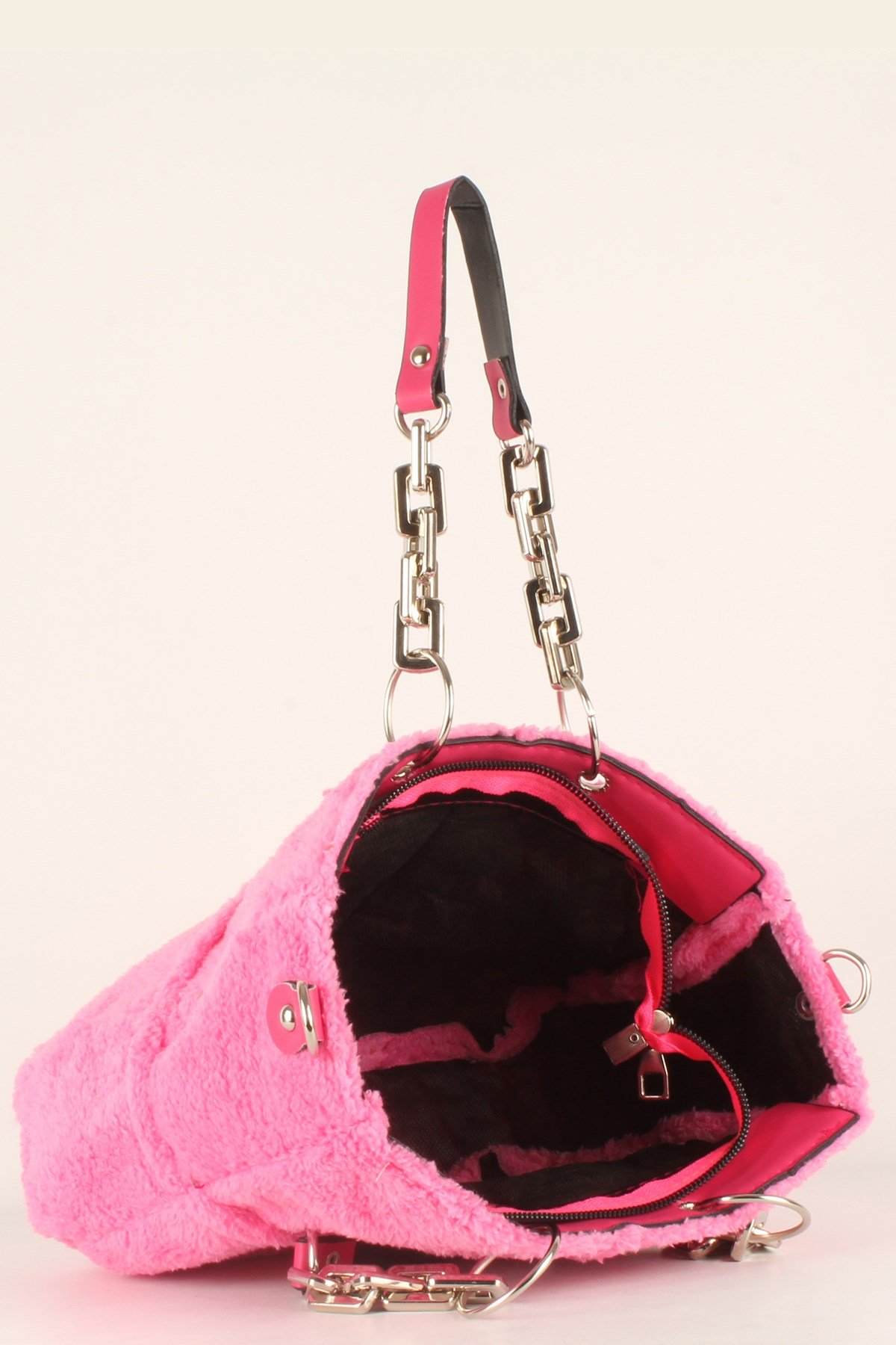 LWE10412-SLuwweLuwwe Bag'sKadın Plastik Zincirli Tüylü-Peluş Çanta (10412)