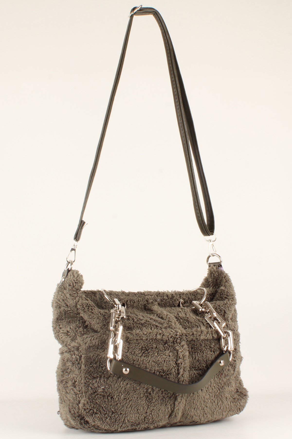 LWE10412-SLuwweLuwwe Bag'sKadın Plastik Zincirli Tüylü-Peluş Çanta (10412)