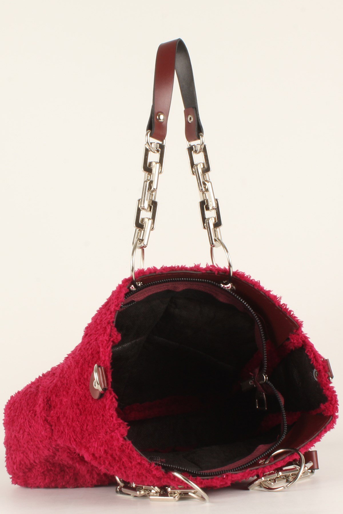 LWE10412-SLuwweLuwwe Bag'sKadın Plastik Zincirli Tüylü-Peluş Çanta (10412)