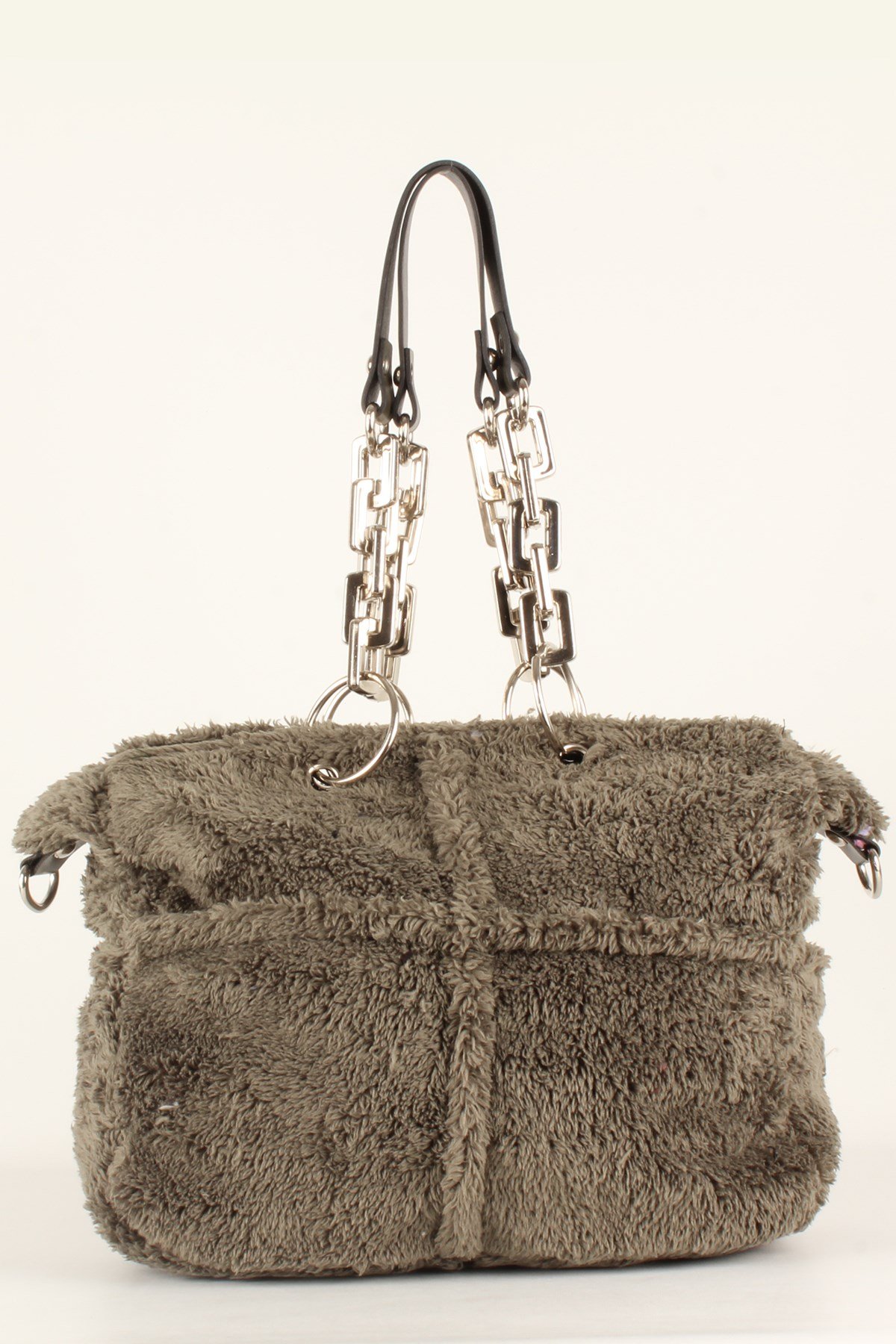 LWE10412-SLuwweLuwwe Bag'sKadın Plastik Zincirli Tüylü-Peluş Çanta (10412)