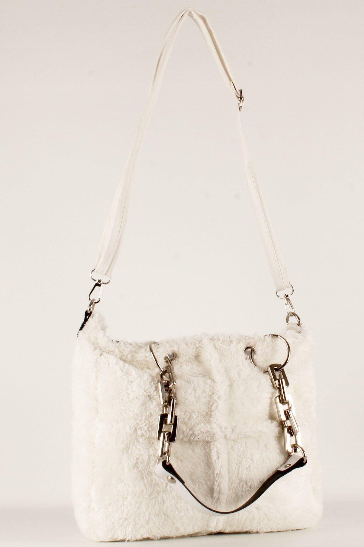 LWE10412-SLuwweLuwwe Bag'sKadın Plastik Zincirli Tüylü-Peluş Çanta (10412)